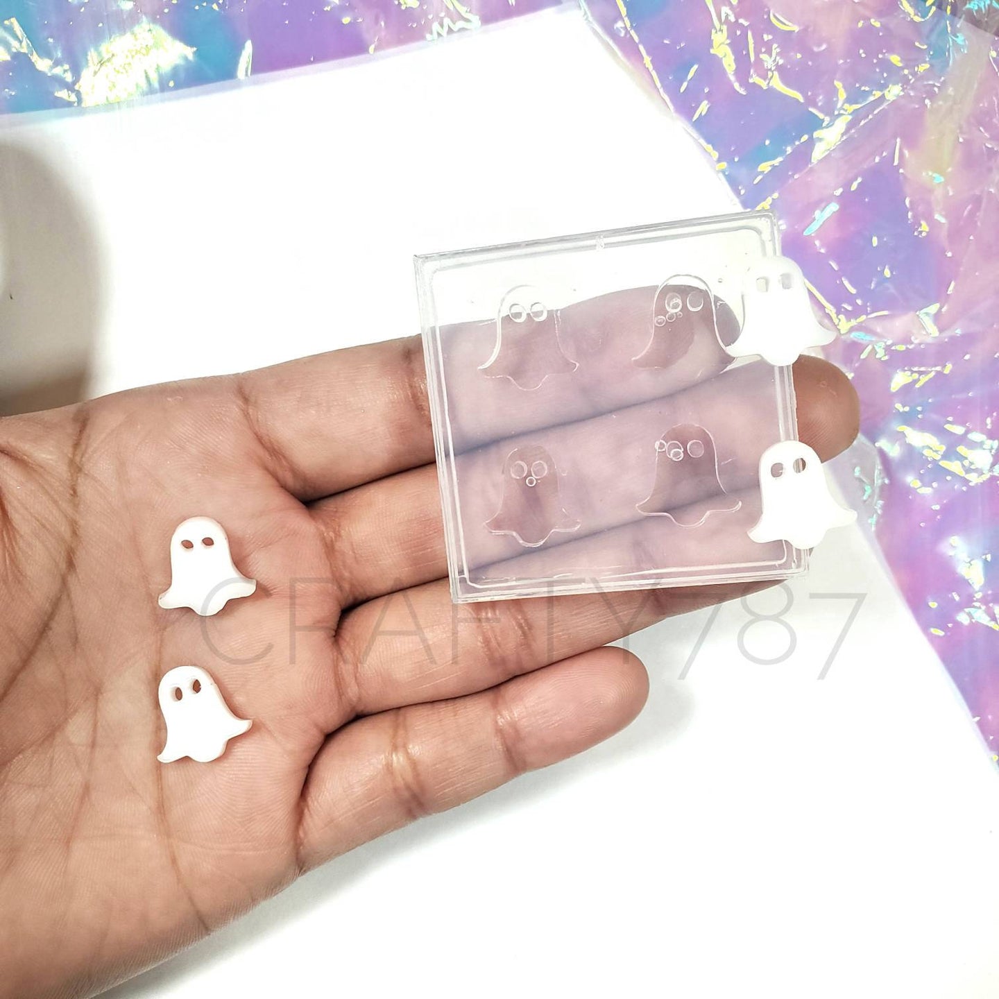 Cute Ghost Stud Earring Silicone Mold(A11)