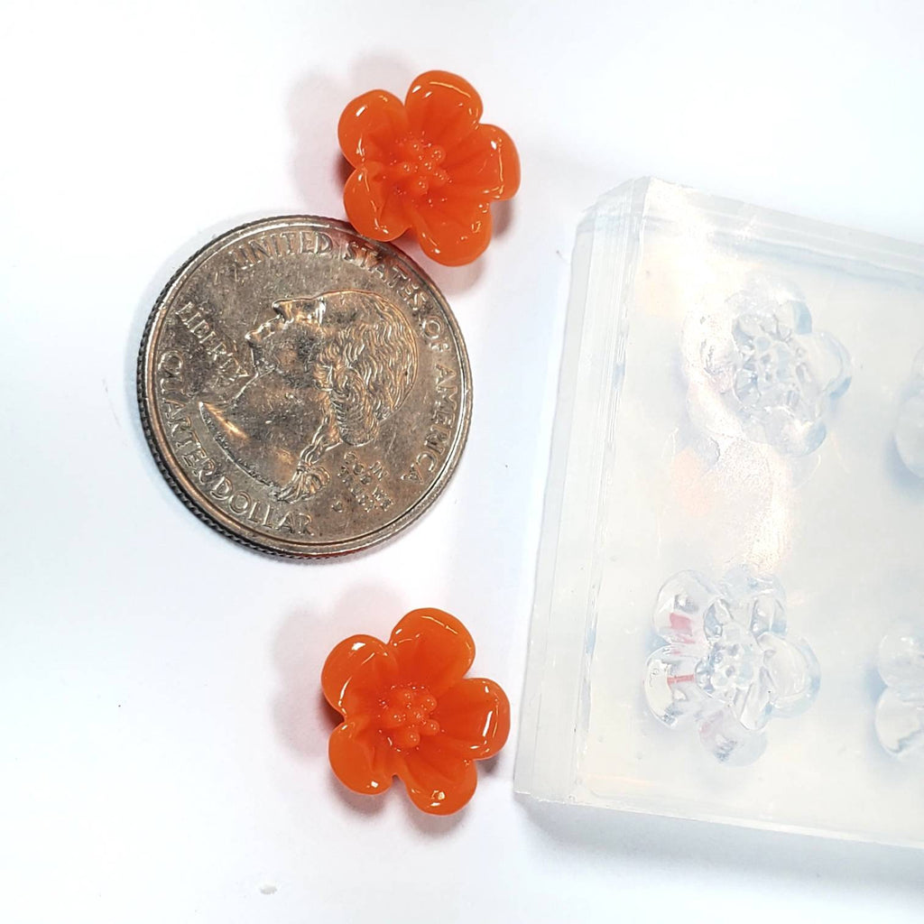 Hibiscus Flower 13mm Gloss Silicone Mold(A10)