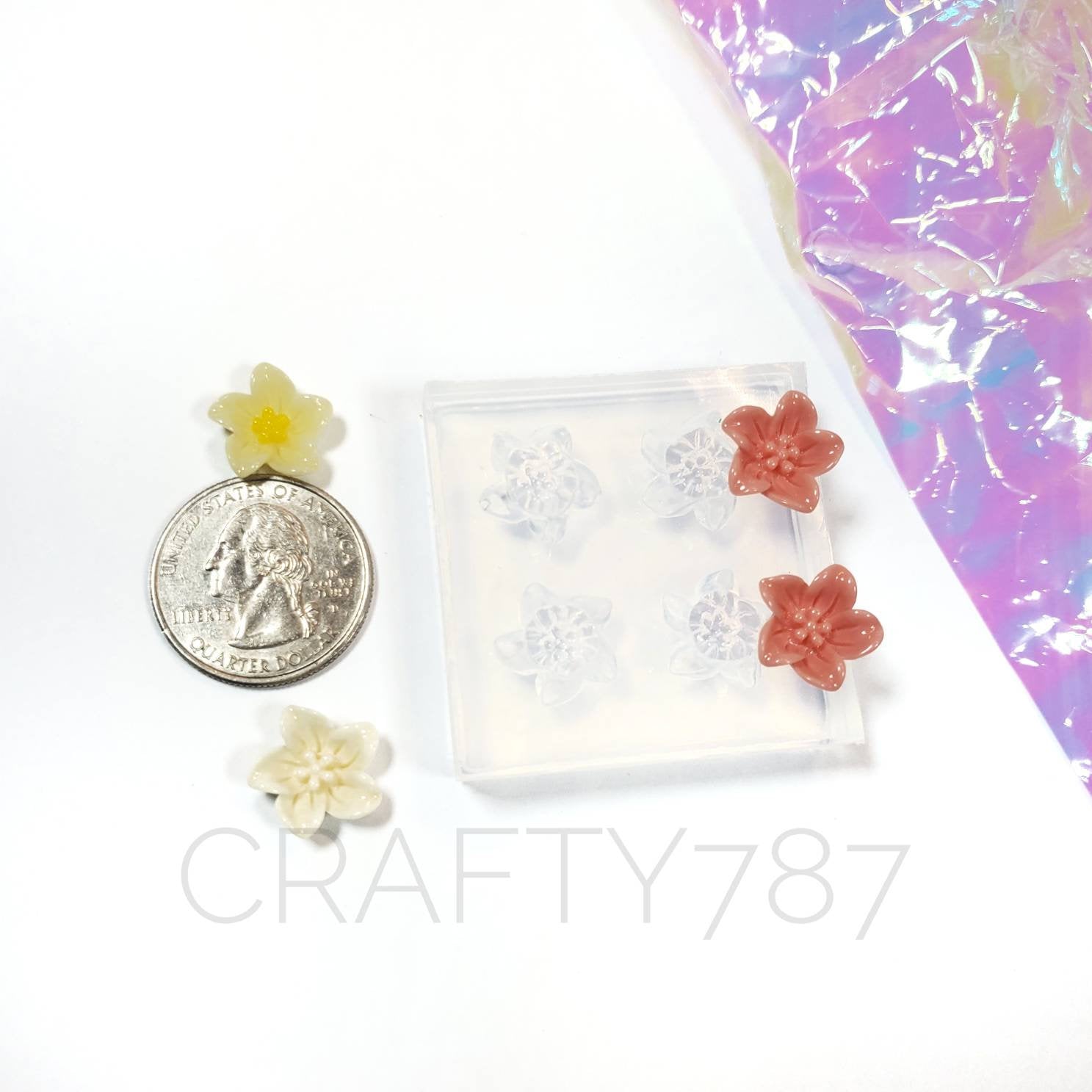 Lily Flower 13mm Stud Earring Silicone Mold(A10)