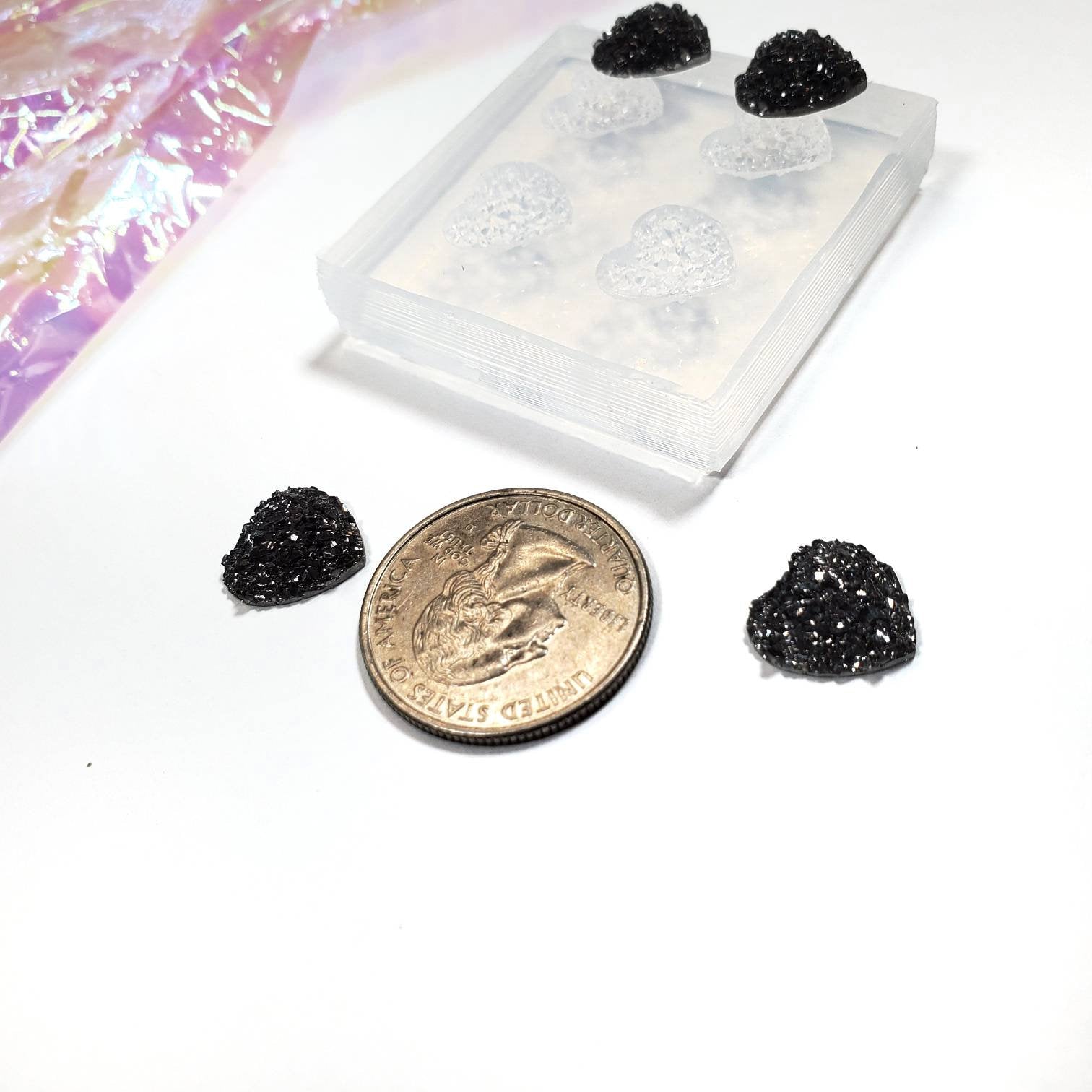 Heart Druzy 12mm Earring Silicone Mold(B3)