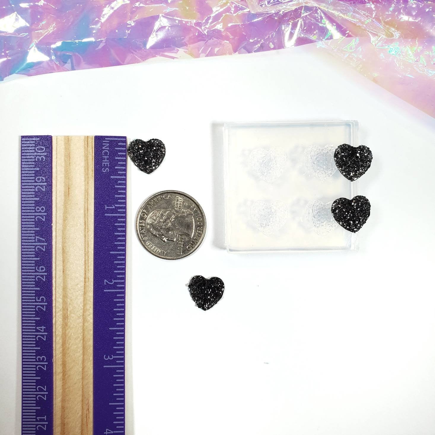 Heart Druzy 12mm Earring Silicone Mold(B3)