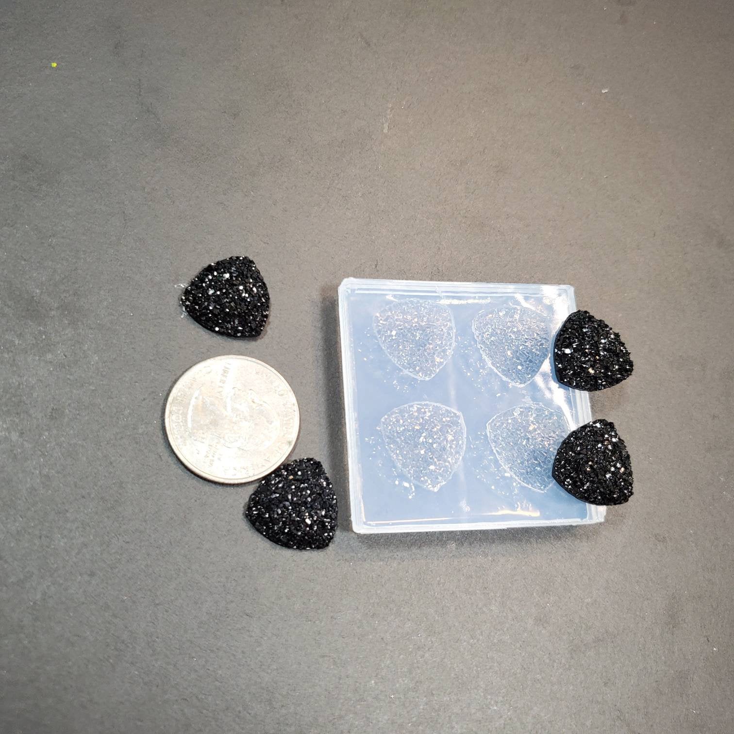 Druzy Triangle 16mm Stud Earring Silicone Mold [less chunky](B3)