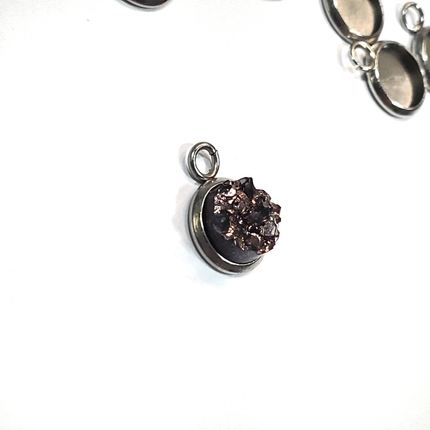 Stainless Steel Cabochon Necklace 8mm Tray | Druzy Posts | Resin Jewelry Finding Earring Posts