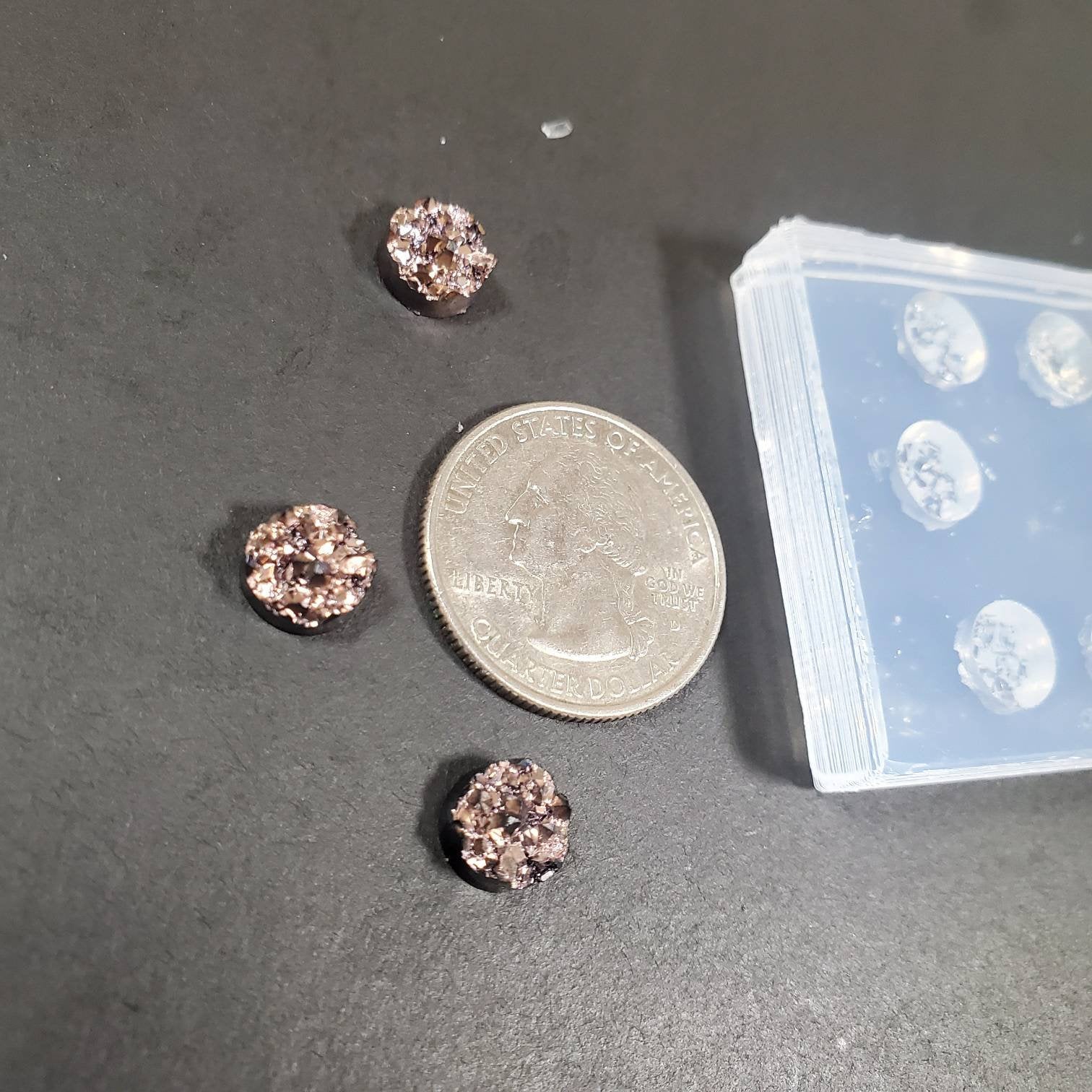 Circle 8mm Chunky Druzy Earring Silicone Mold(B4)