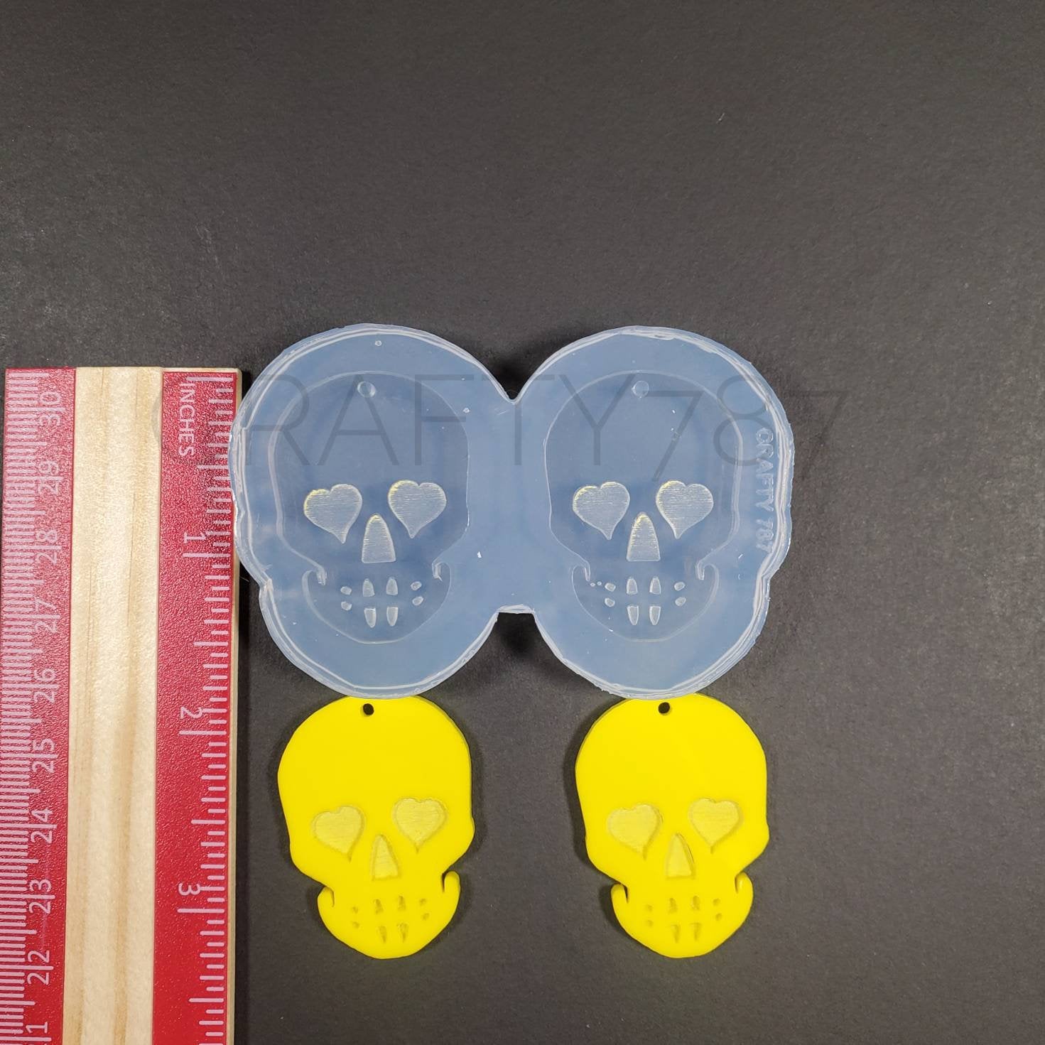 Skull Dangle Earring Silicone Mold | Resin Mold (C12)