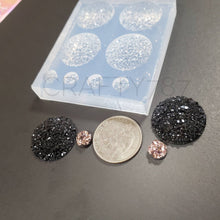 Load image into Gallery viewer, Circle Druzy 25mm Silicone Mold with Bonus 8mm Druzys two Pairs(B5)
