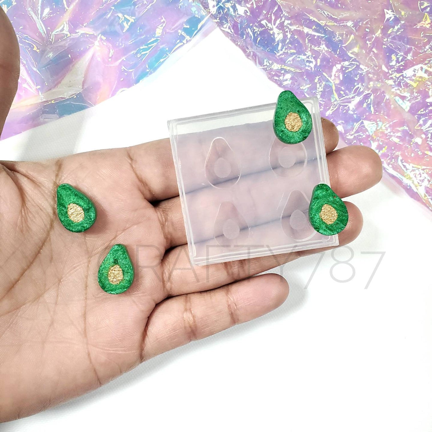 Avocado Aguacate Earring Stud Silicone Mold (A7)