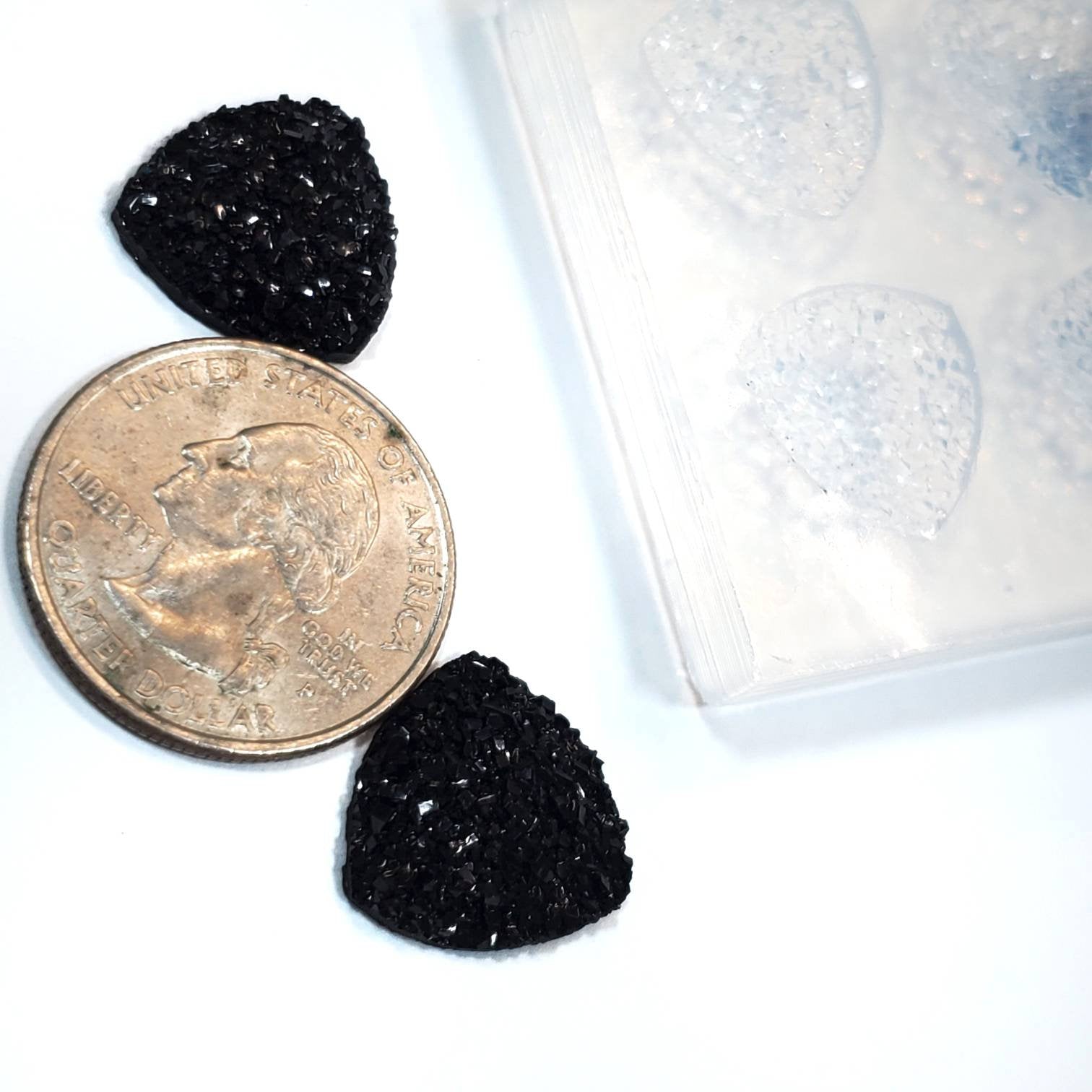 Druzy Triangle 16mm Stud Earring Silicone Mold [less chunky](B3)