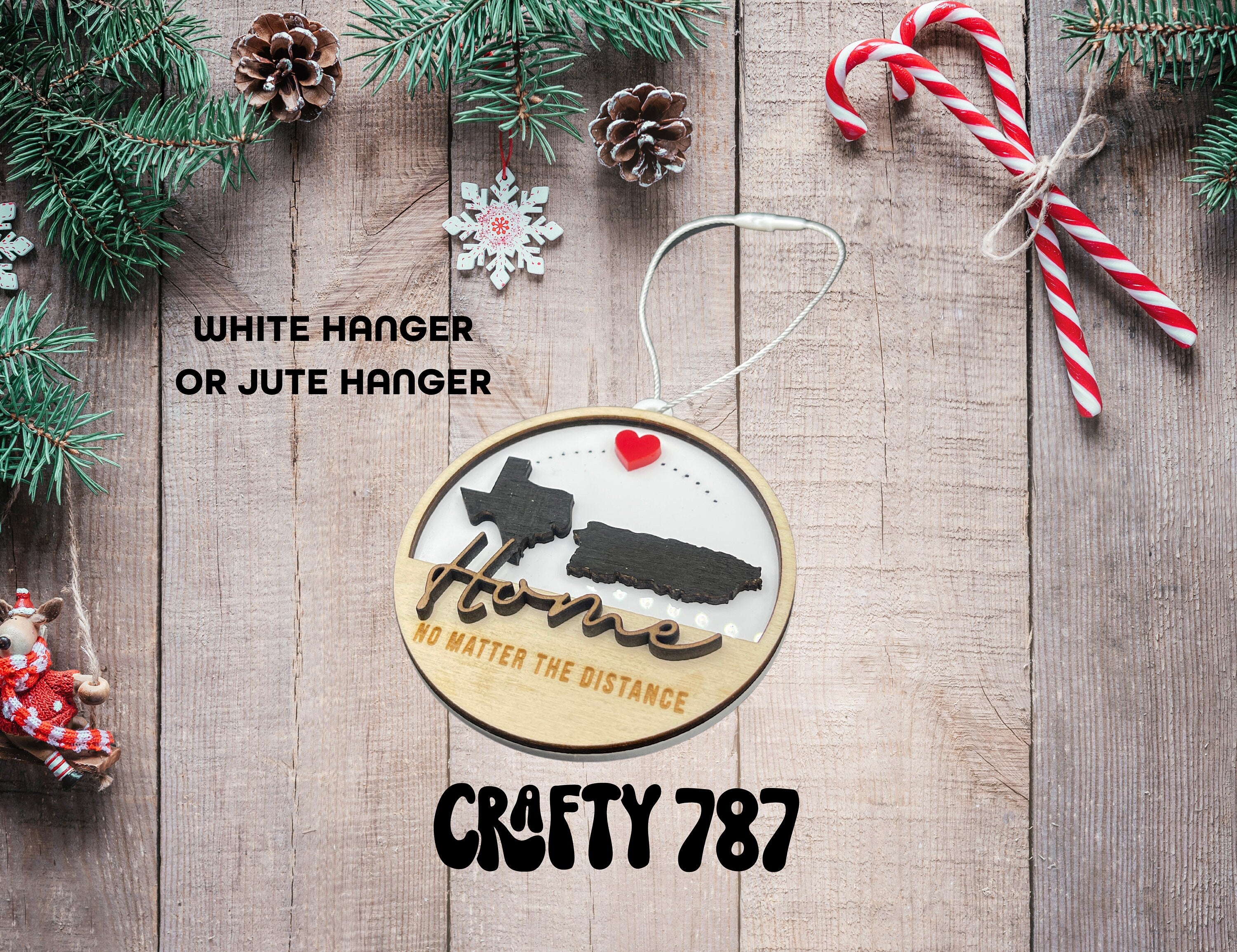 Personalize Christmas Ornament, Distance Ornament