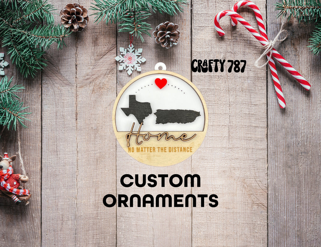Personalize Christmas Ornament, Distance Ornament