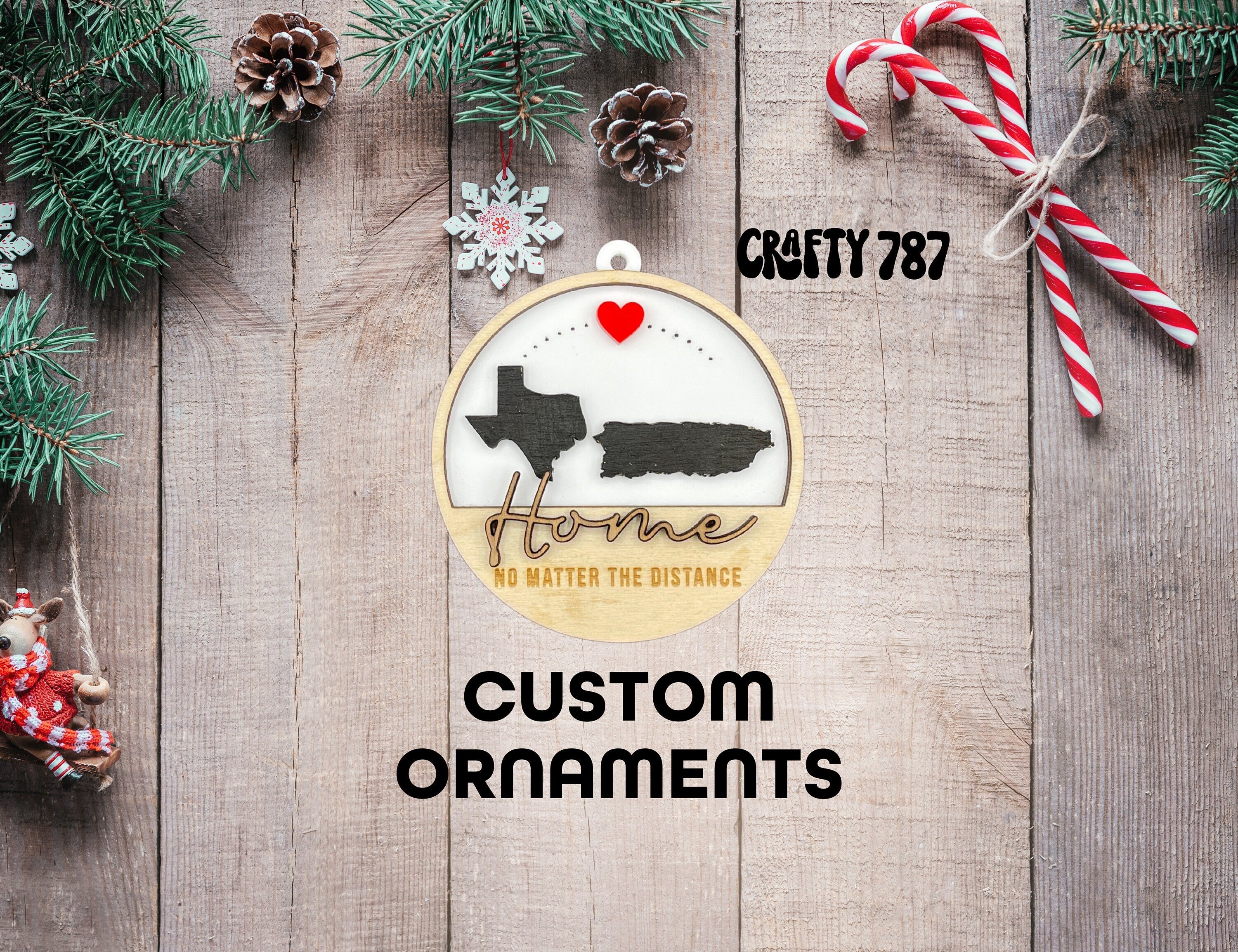 Personalize Christmas Ornament, Distance Ornament