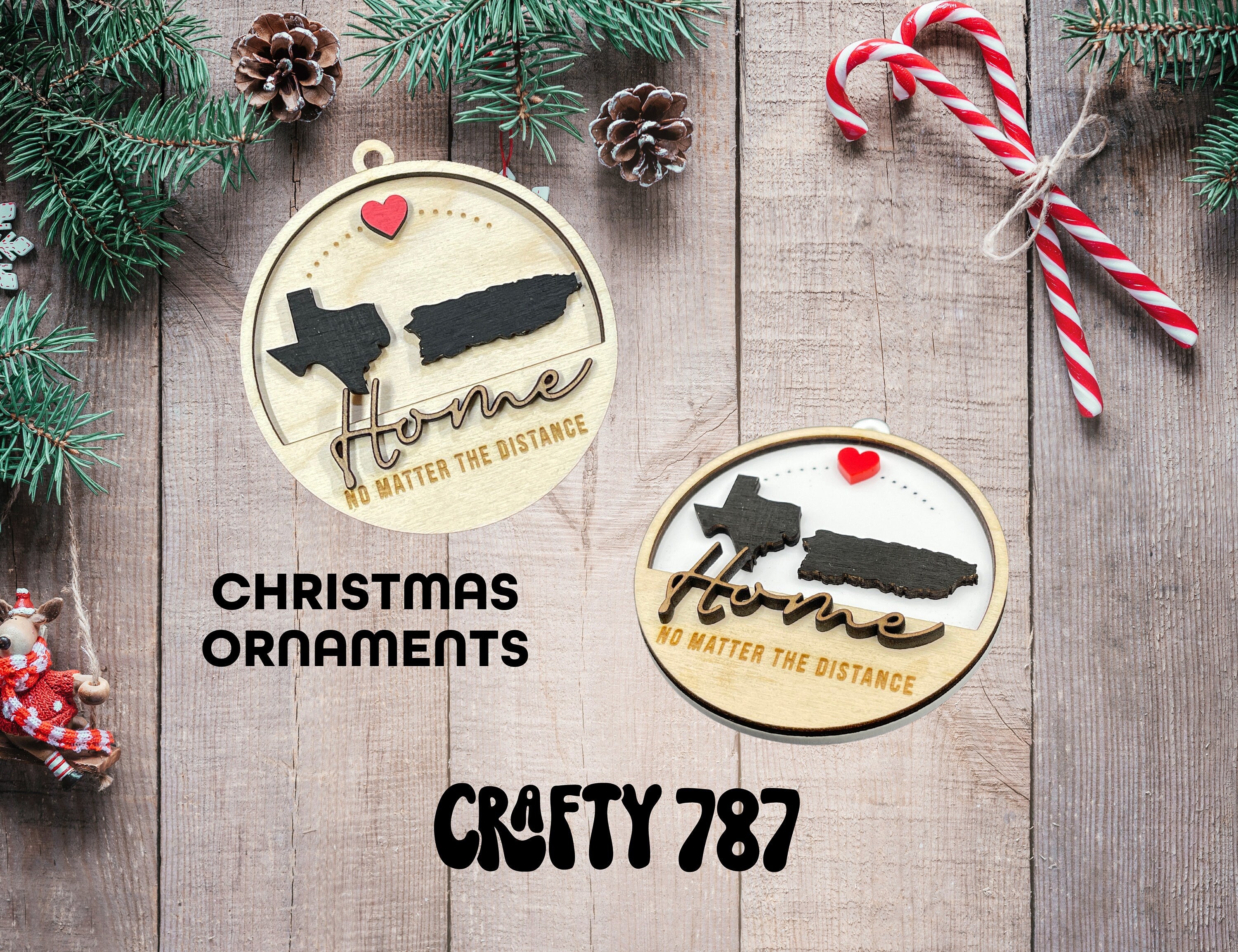 Personalize Christmas Ornament, Distance Ornament