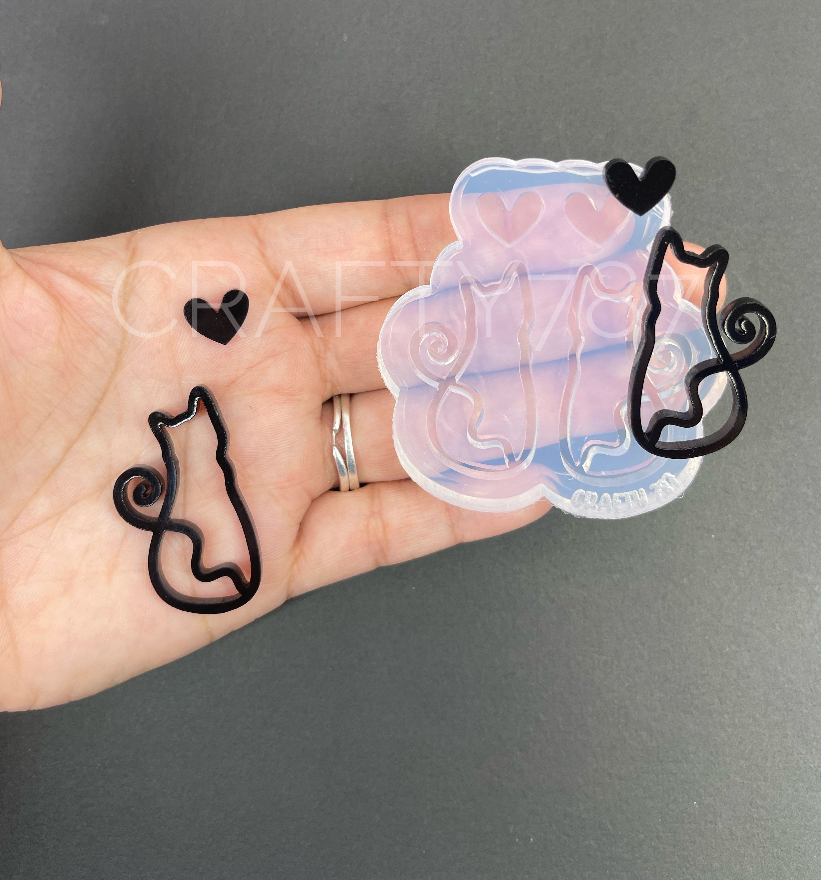 Cat Dangle Earring Silicone Mold Option 2 (D5)