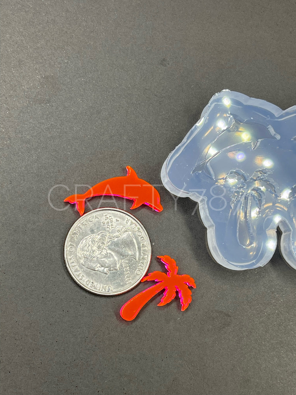 Dolphin & Palm Earring Silicone Mold, Summer Mold (A13)