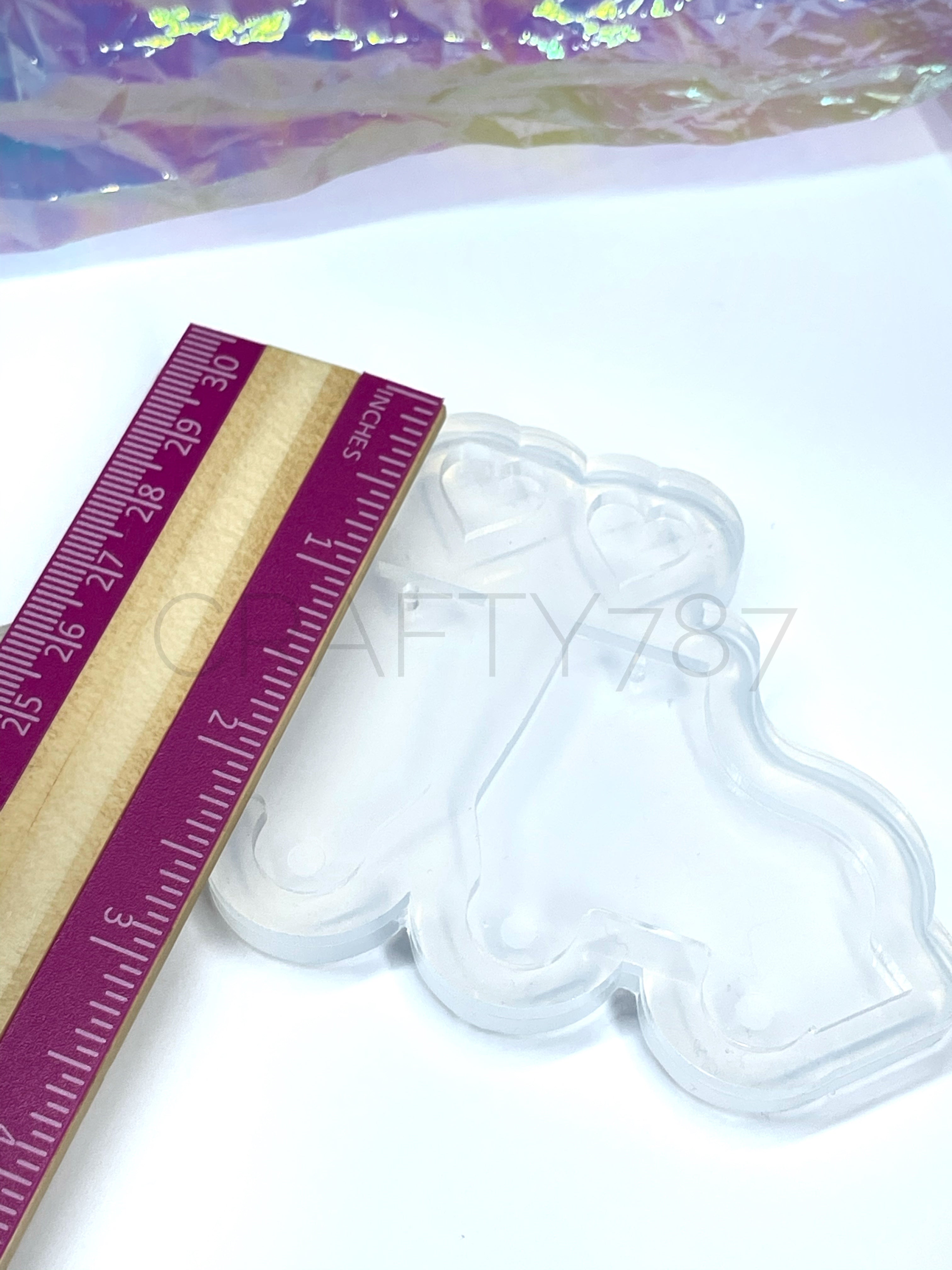 Roller Skates Dangle/Keychain Earrings Silicone Mold (C9)