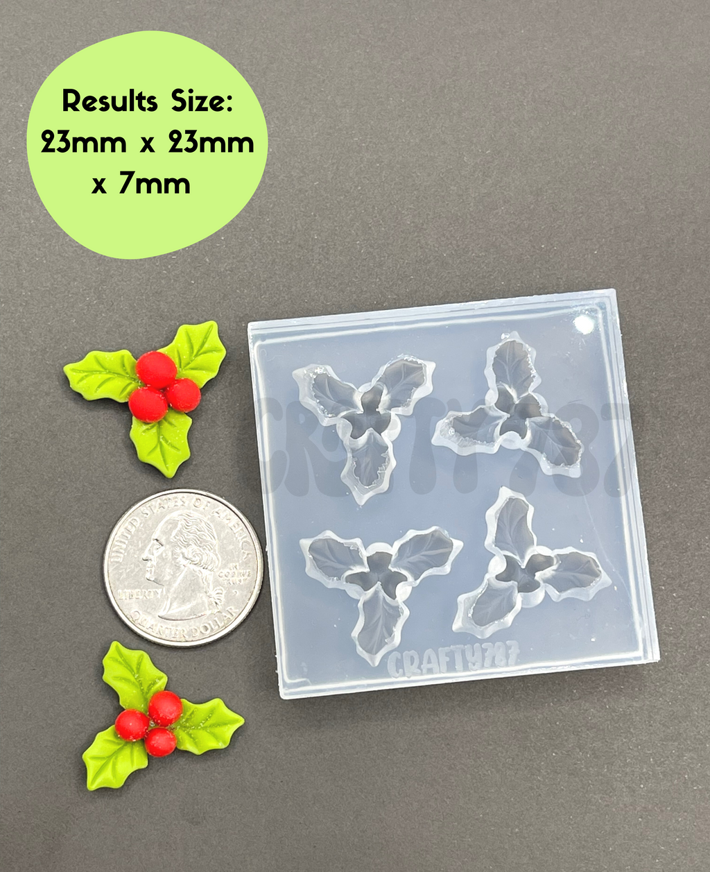 Mistletoe 3D Silicone Mold, Resin Earring Mold (A14)