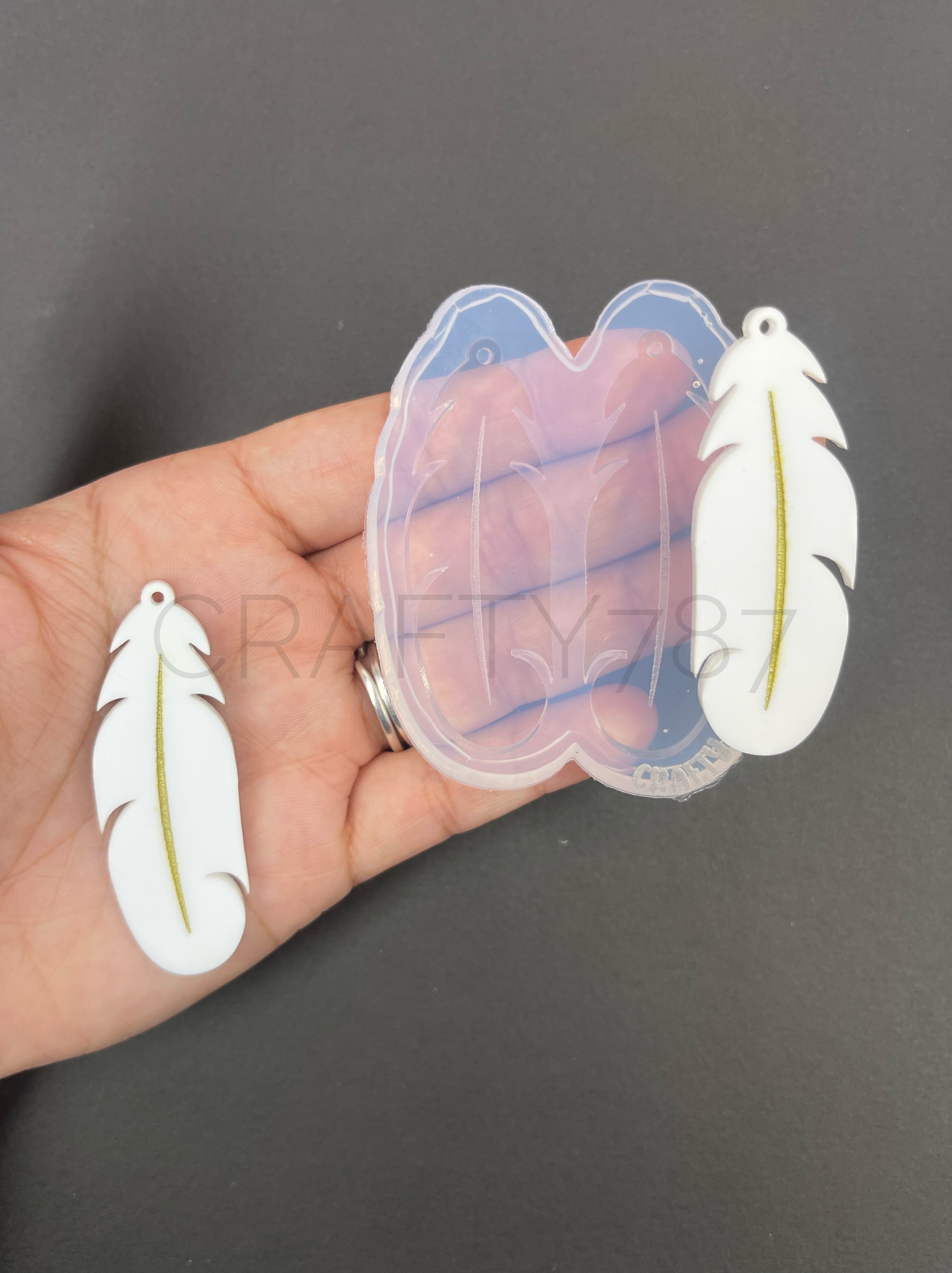 Feather Pluma Dangle Earring Silicone Mold 2.1in (D3)