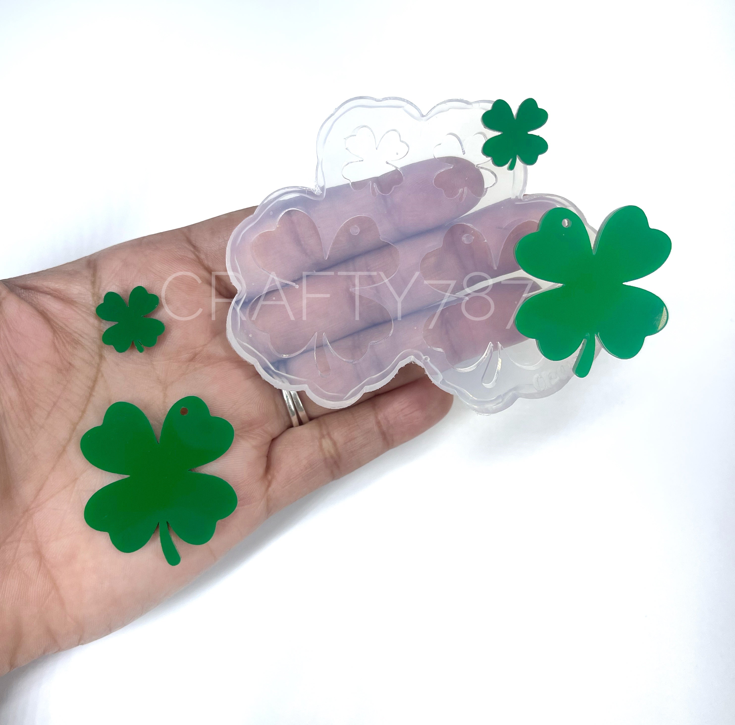 Four Leaf Clover Shamrock Earring Silicone Mold (D5)