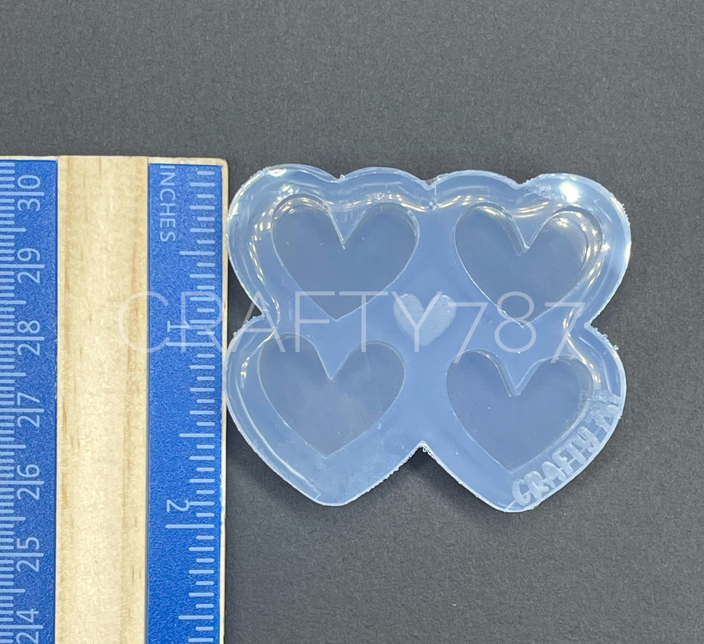 Heart Stud Earring Silicone Mold (A3)