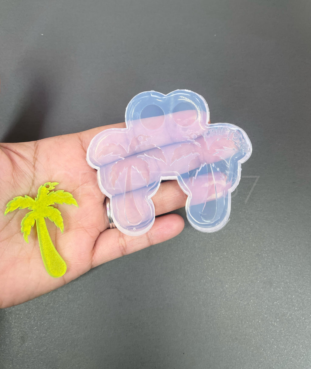 Tropical Palm Dangle Earring Silicone Mold (C13)
