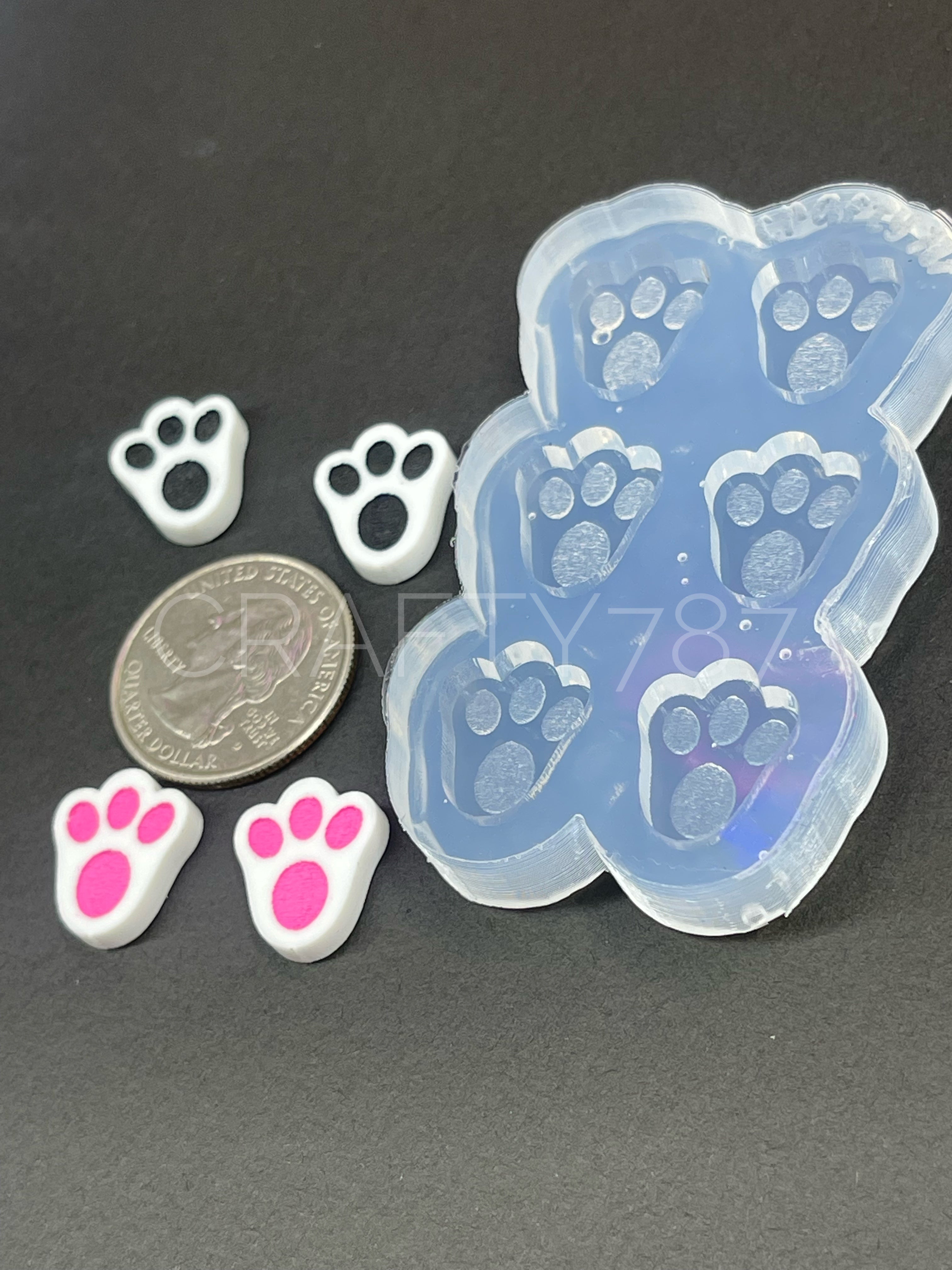 Bunny Paws Studs/Bits Silicone Mold (A3)