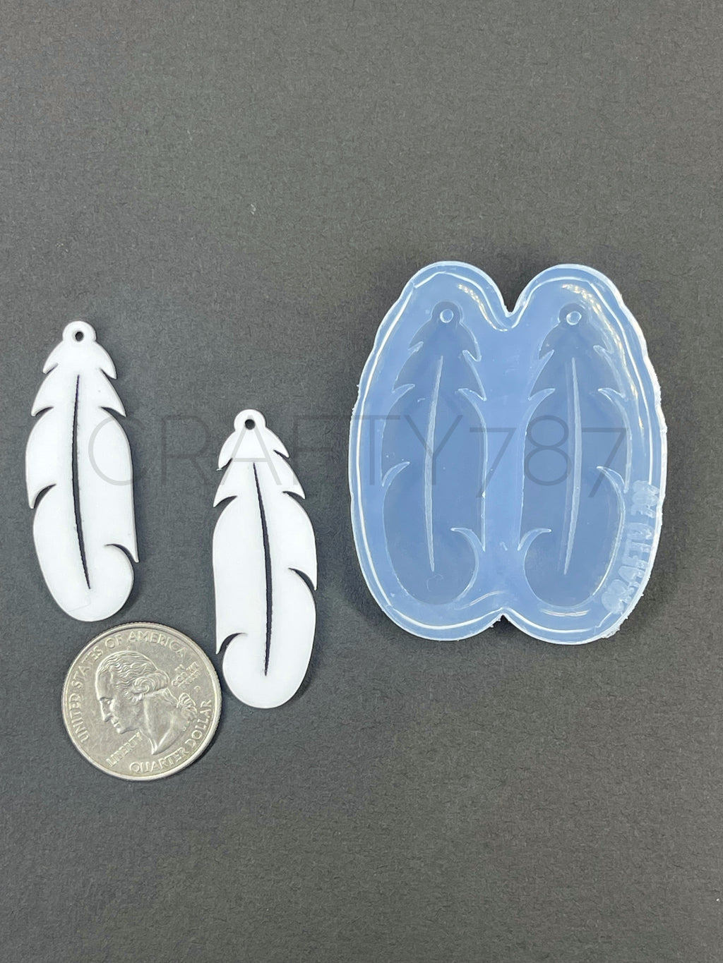 Feather Pluma Dangle Earring Silicone Mold Small 1.78in  (C9)