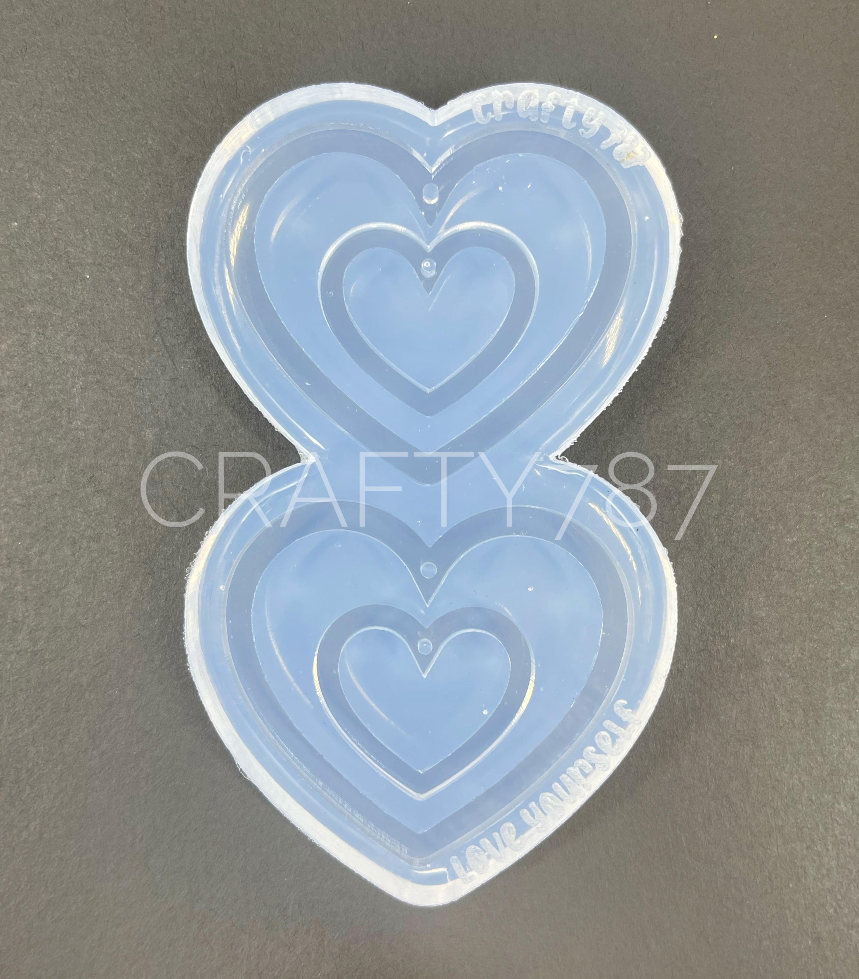 Two Heart Dangle Earring Mold Valentines Corazon (D1)