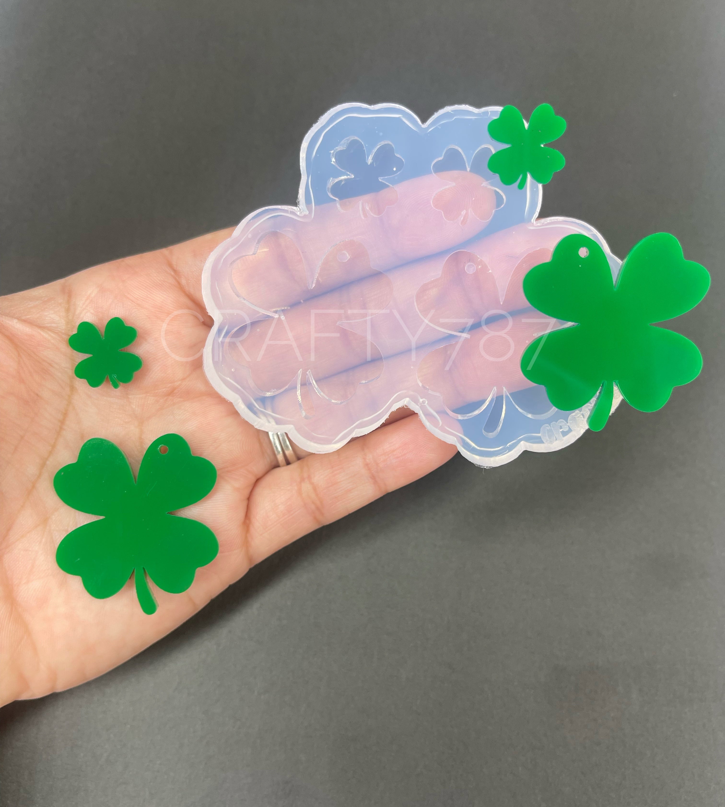 Four Leaf Clover Shamrock Earring Silicone Mold (D5)