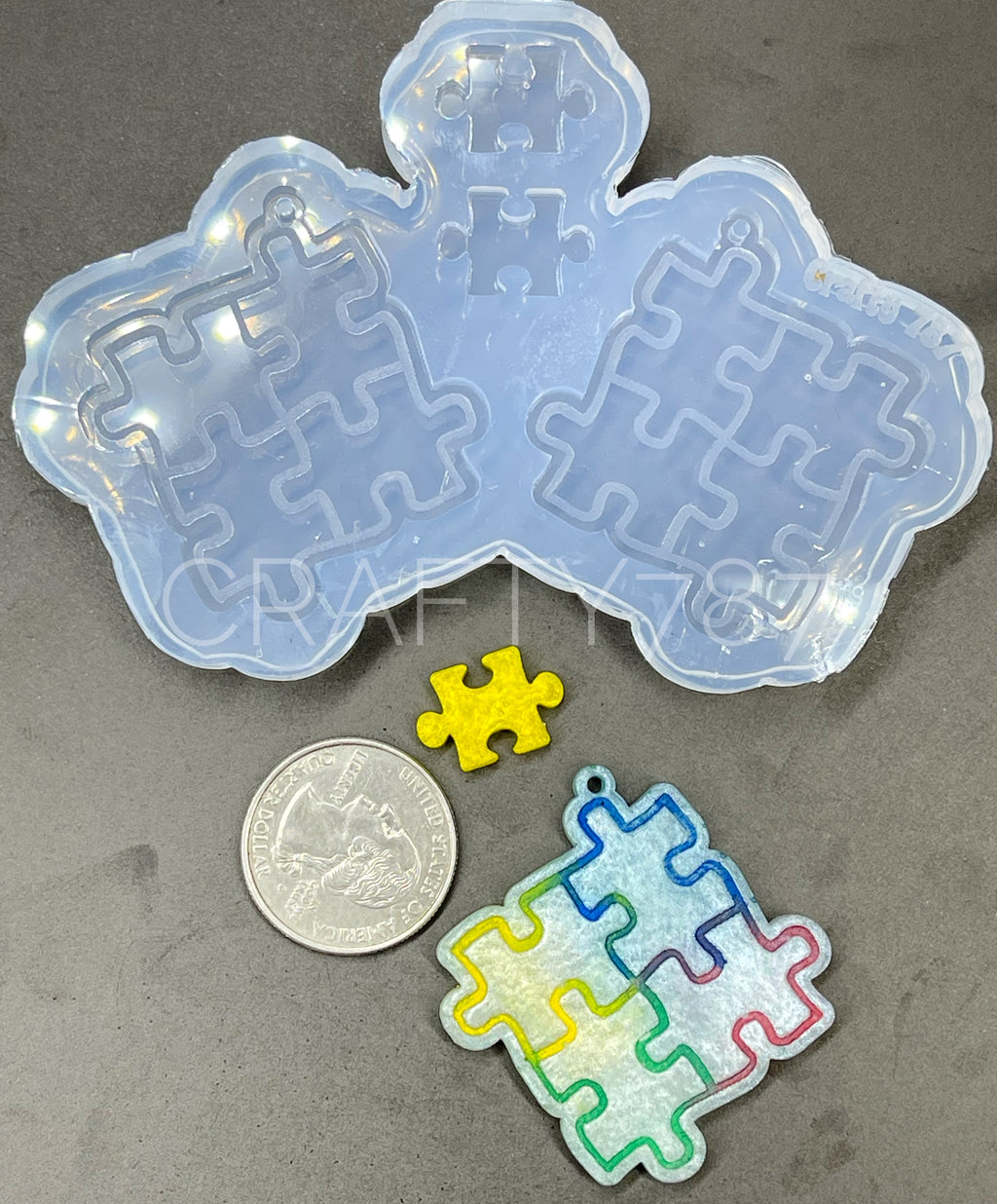 Puzzle Dangle Earring Silicone Mold (C13)