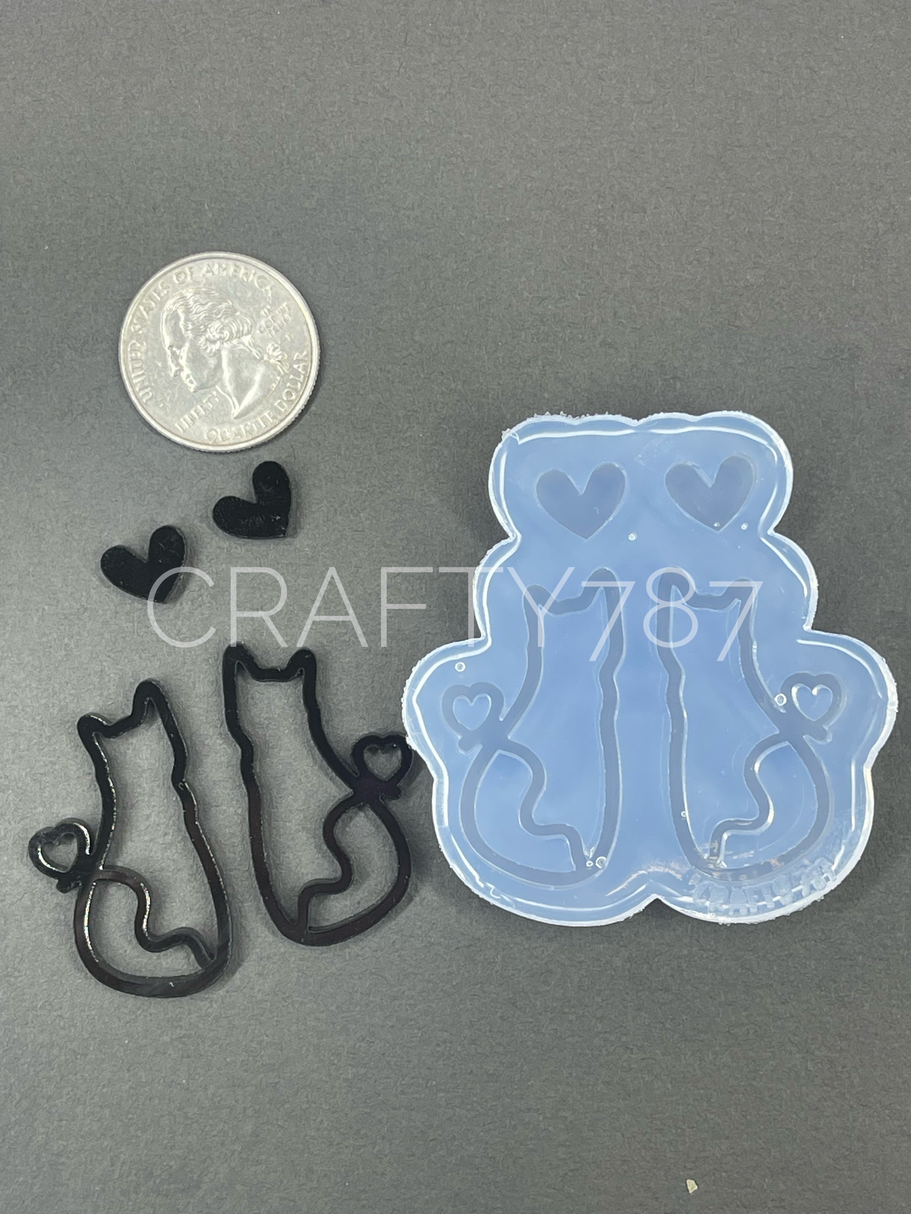 Cat Dangle Earring Silicone Mold Option 1 (D5)