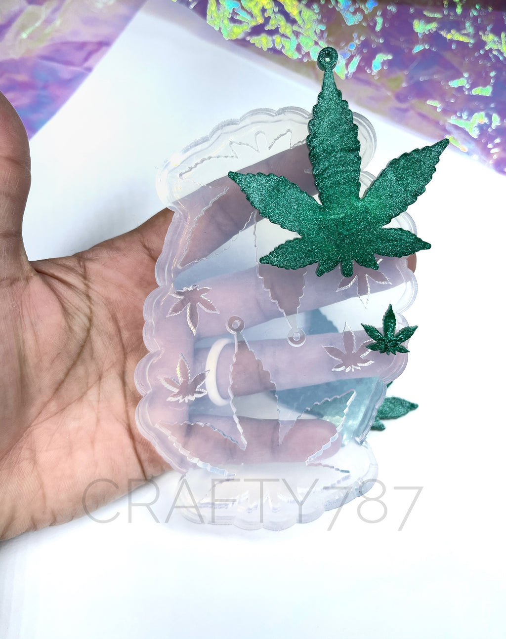 Marijuana Leaf Dangle Silicone Mold | Weed Ganja Dangle Earring Mold (C9)