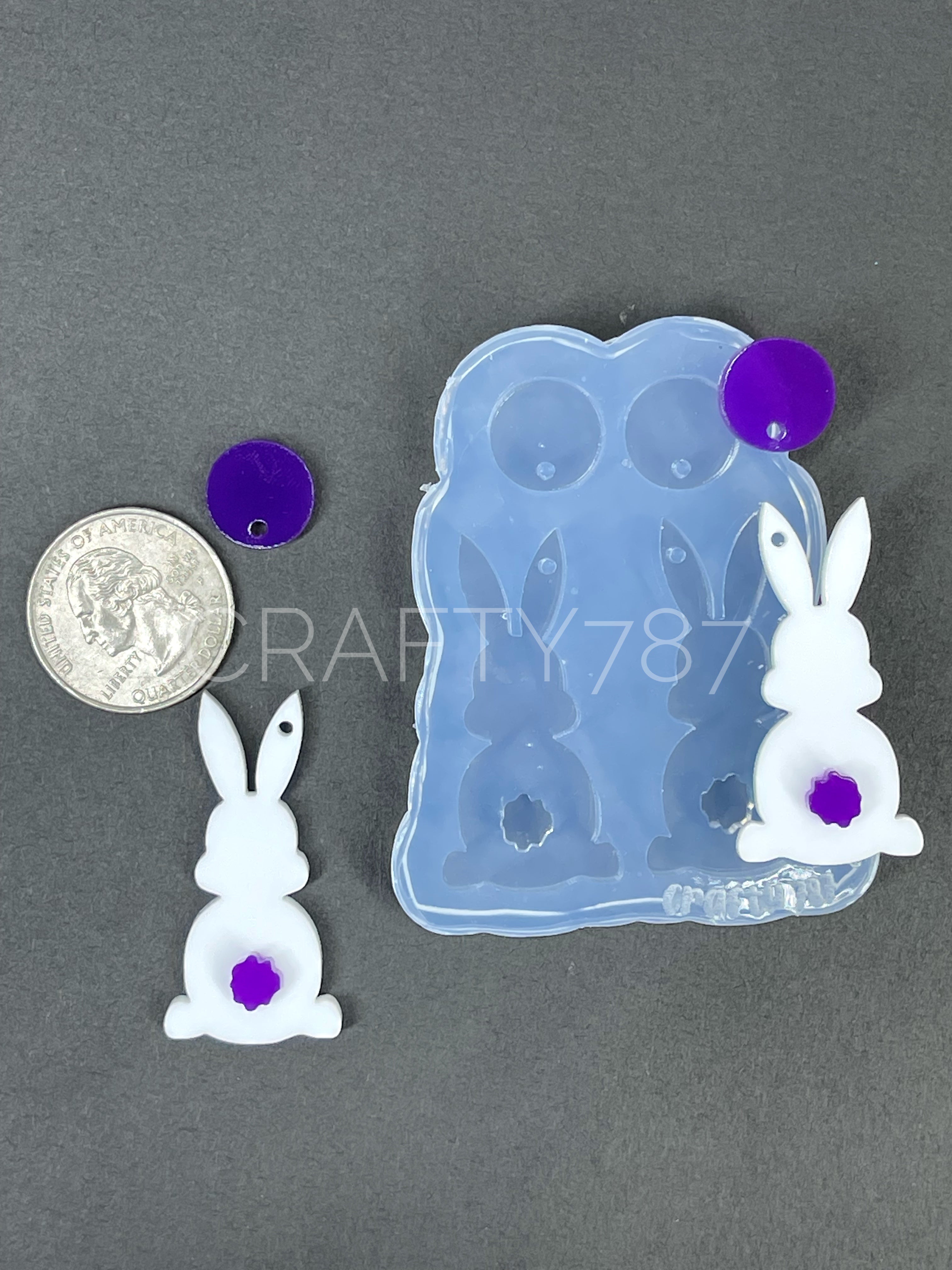 Bunny Dangle Earring Silicone Mold Layer (D5)