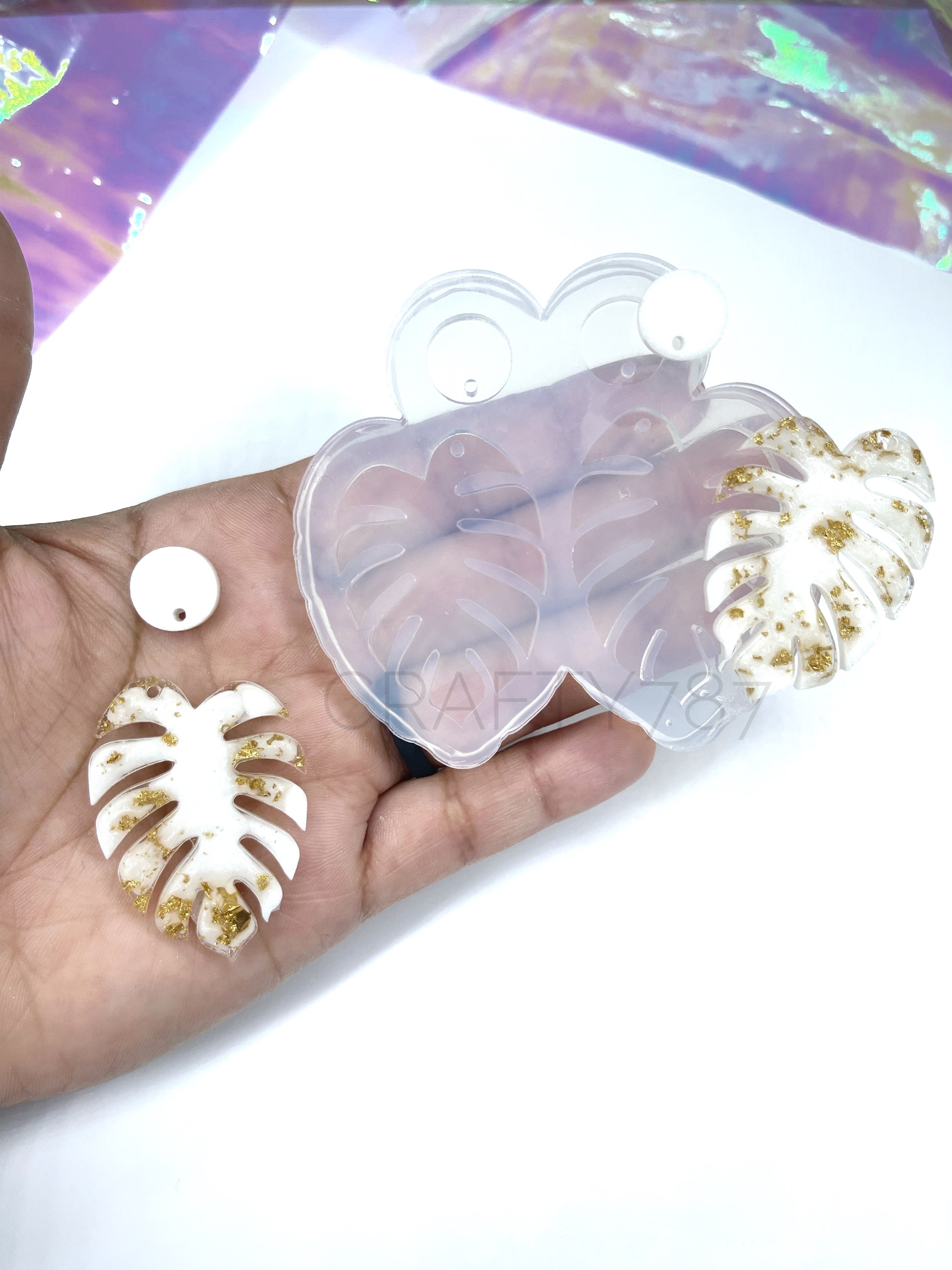 Monstera Dangle Set 1.6in Earring Silicone Mold