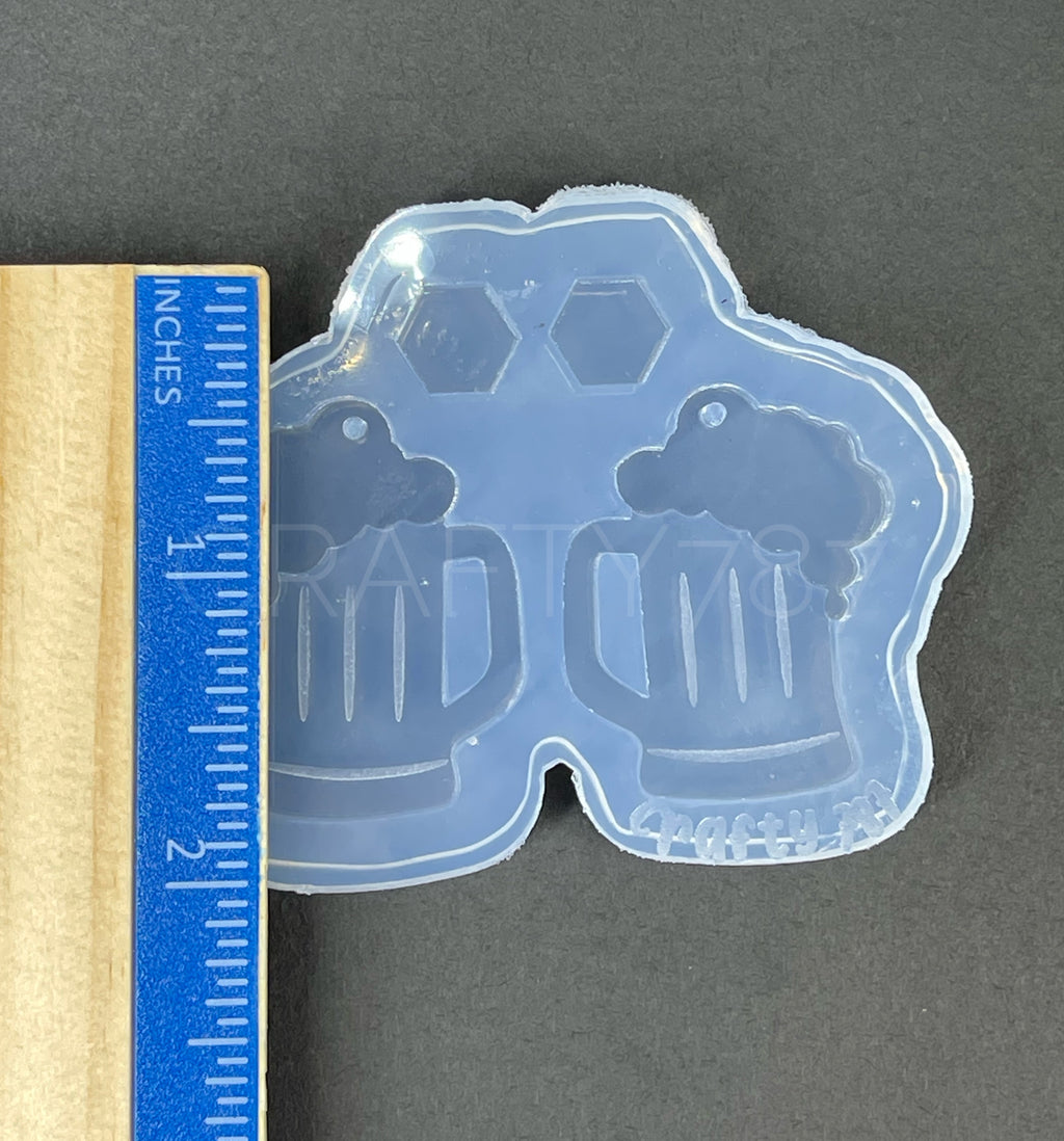 Beer Mug Dangle Earring Silicone Mold (D4)