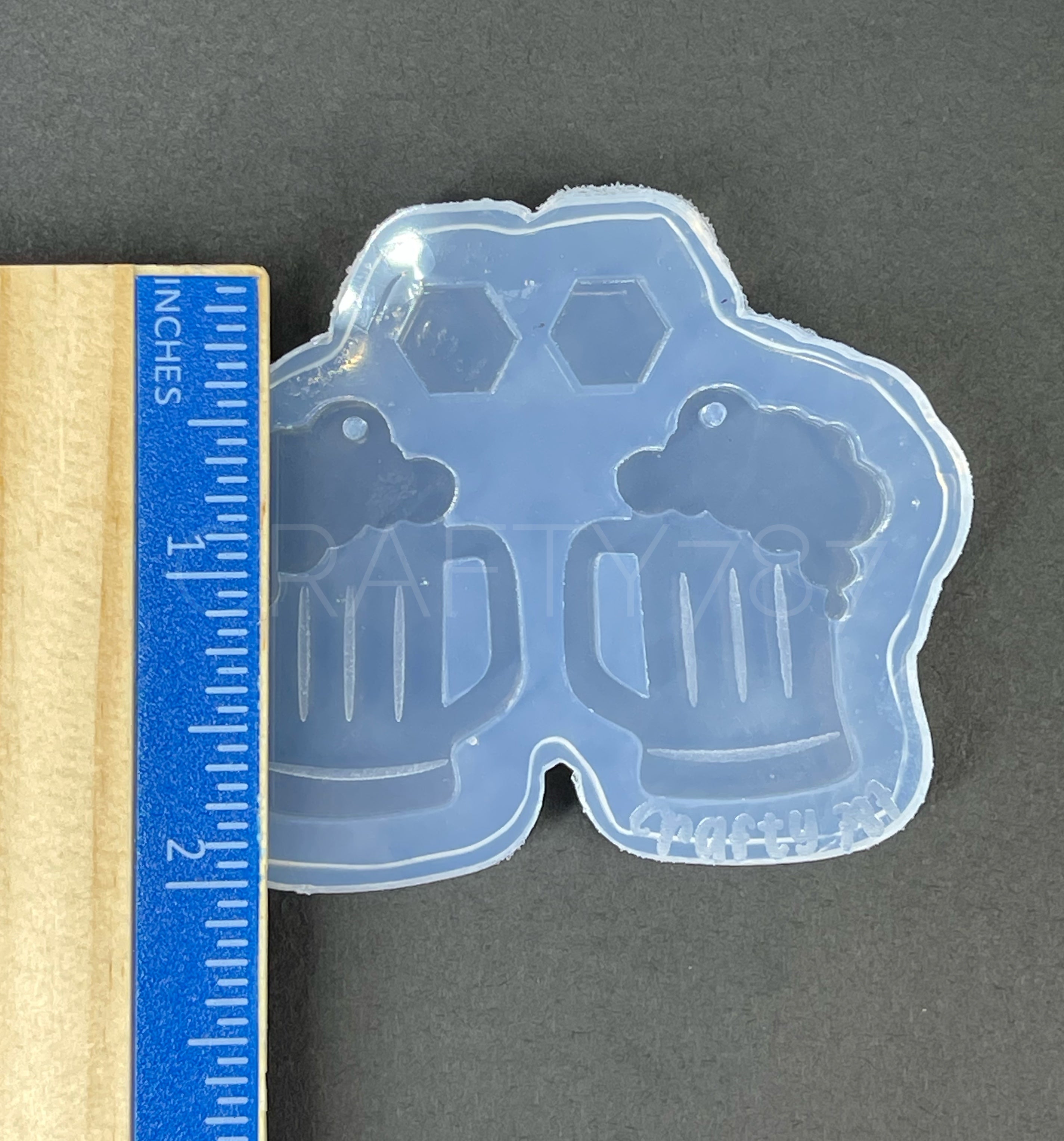Beer Mug Dangle Earring Silicone Mold (D4)
