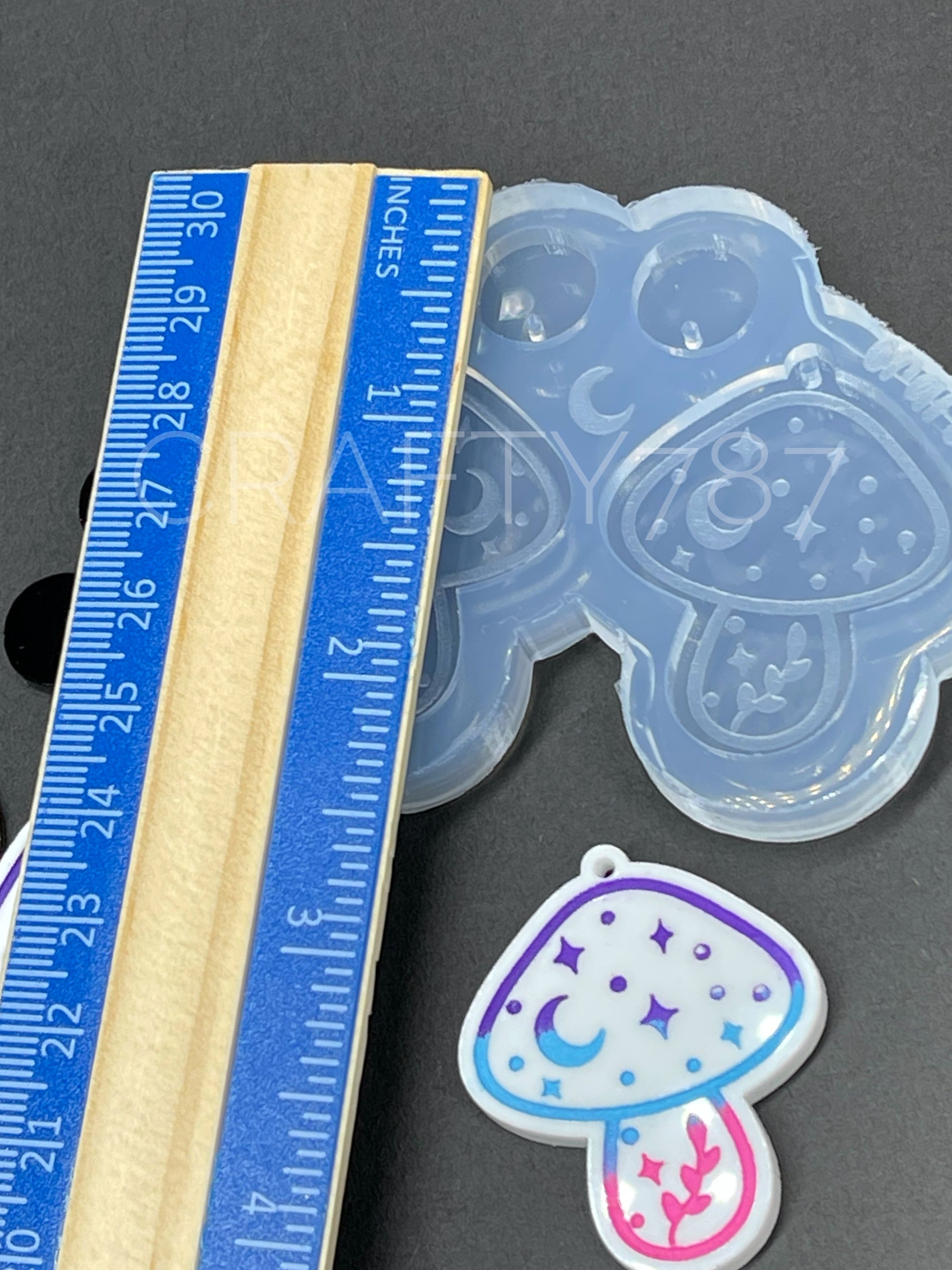 Mushroom Magical Hongo Dangle Earring Silicone Mold (D5)