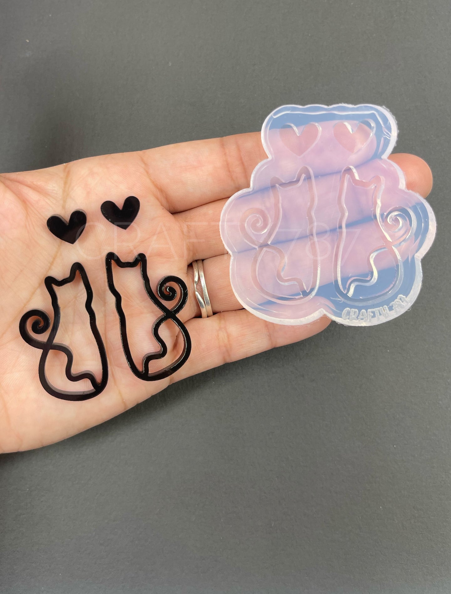 Cat Dangle Earring Silicone Mold Option 2 (D5)