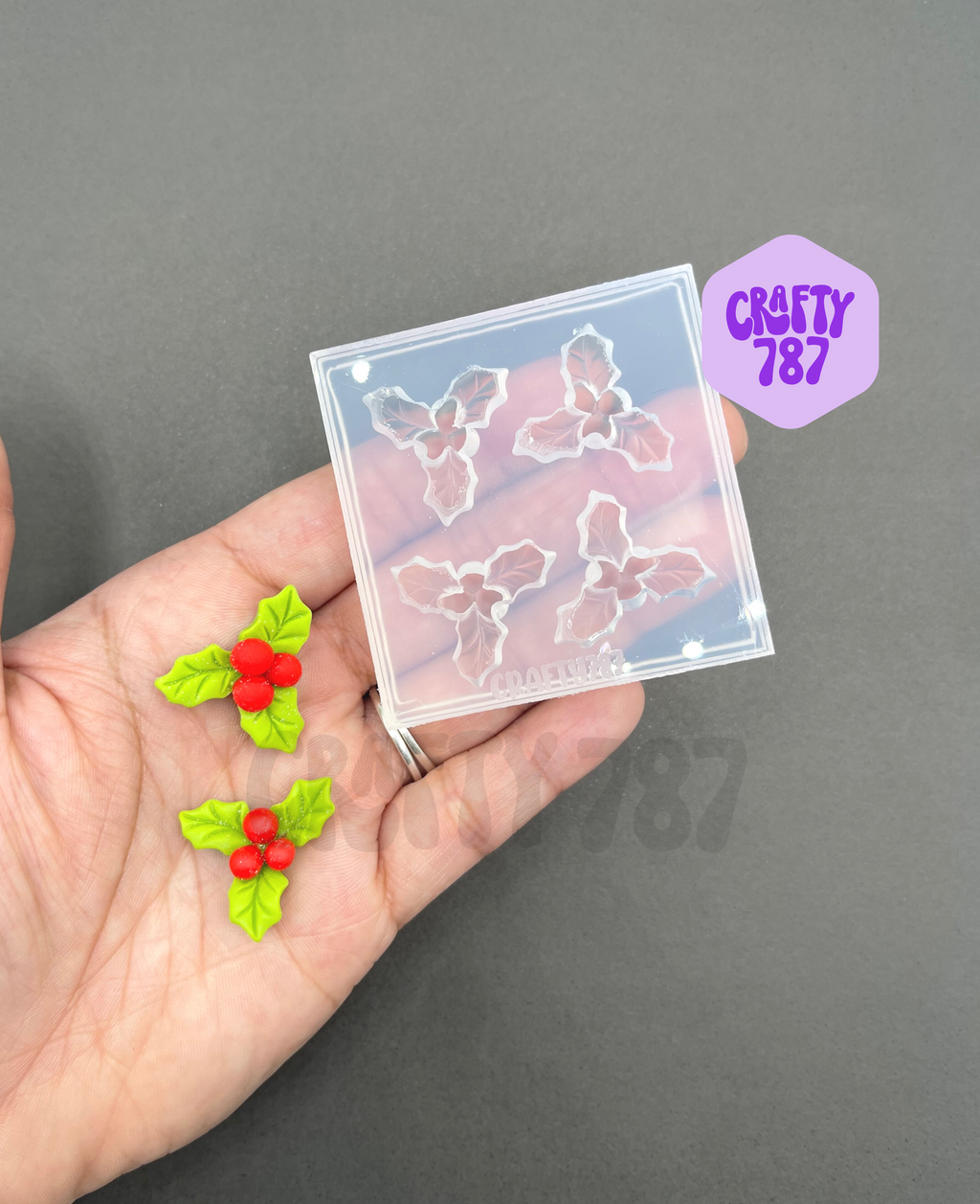 Mistletoe 3D Silicone Mold, Resin Earring Mold (A14)