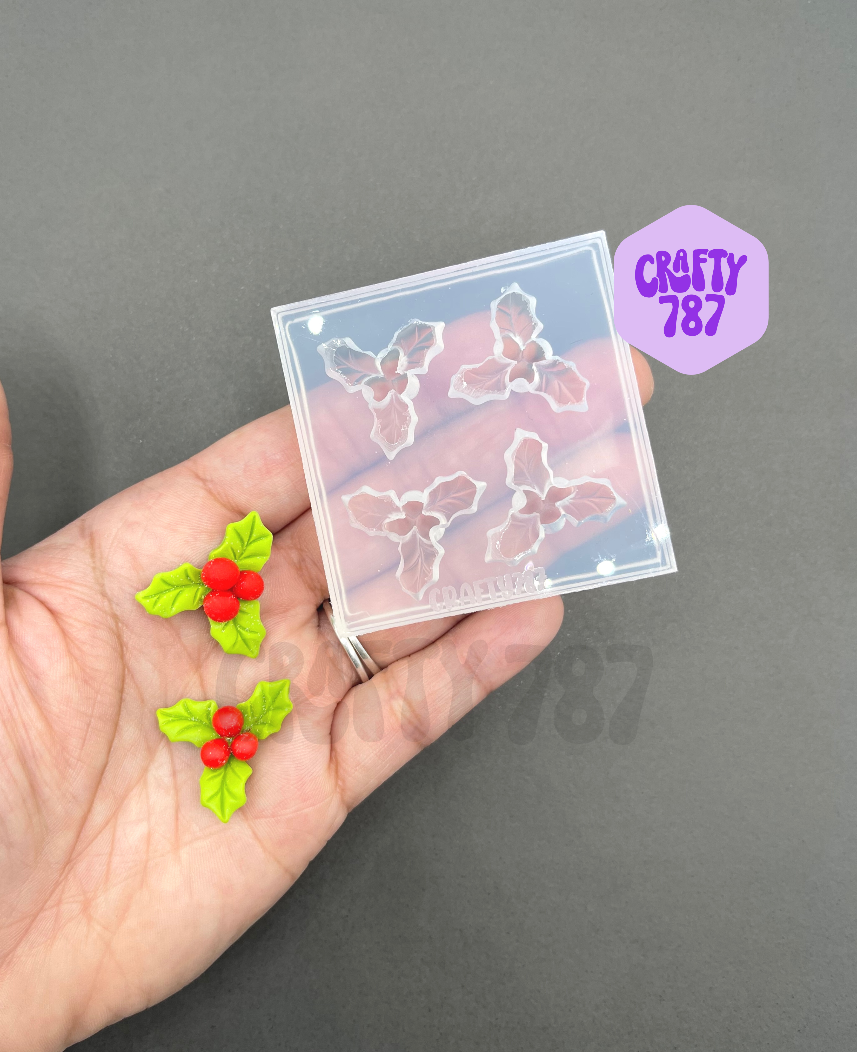 Mistletoe 3D Silicone Mold, Resin Earring Mold (A14)