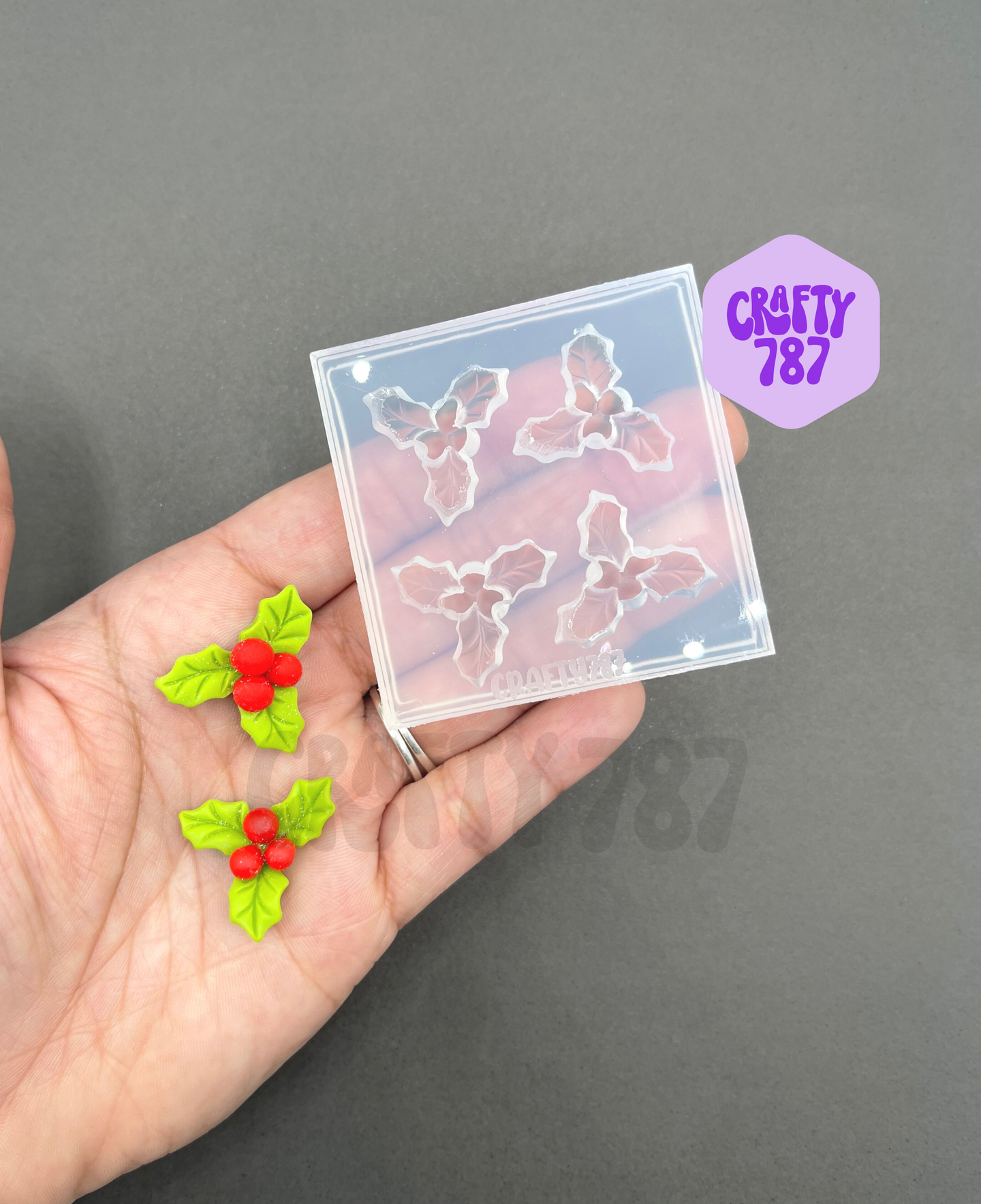 Mistletoe 3D Silicone Mold, Resin Earring Mold (A14)