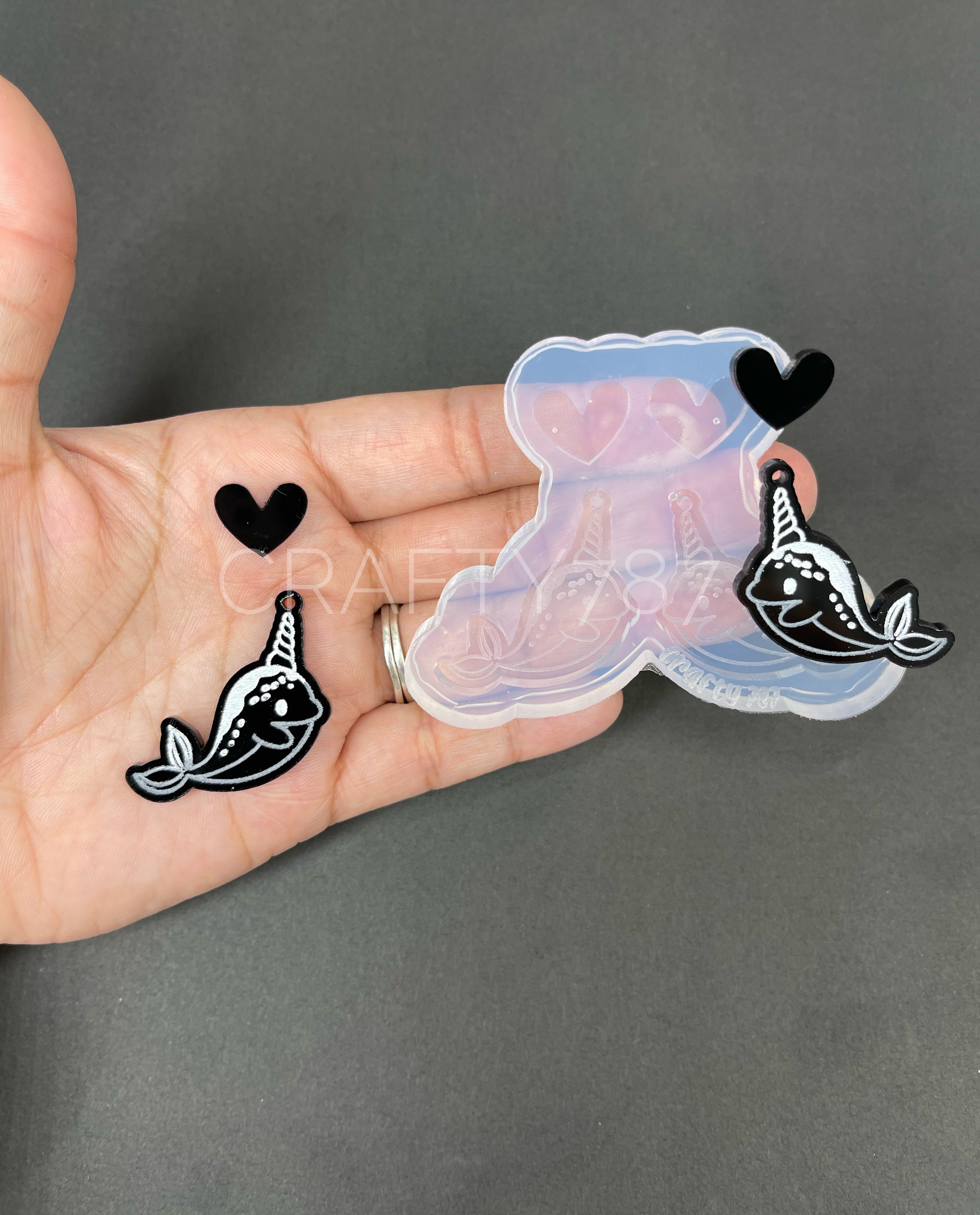 Narwhal Dangle Earring Silicone Mold (D4)