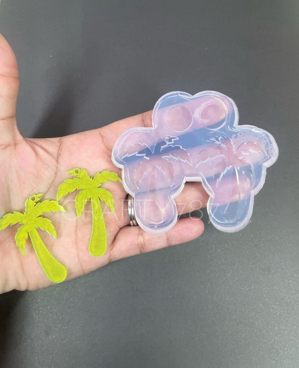 Tropical Palm Dangle Earring Silicone Mold (C13)