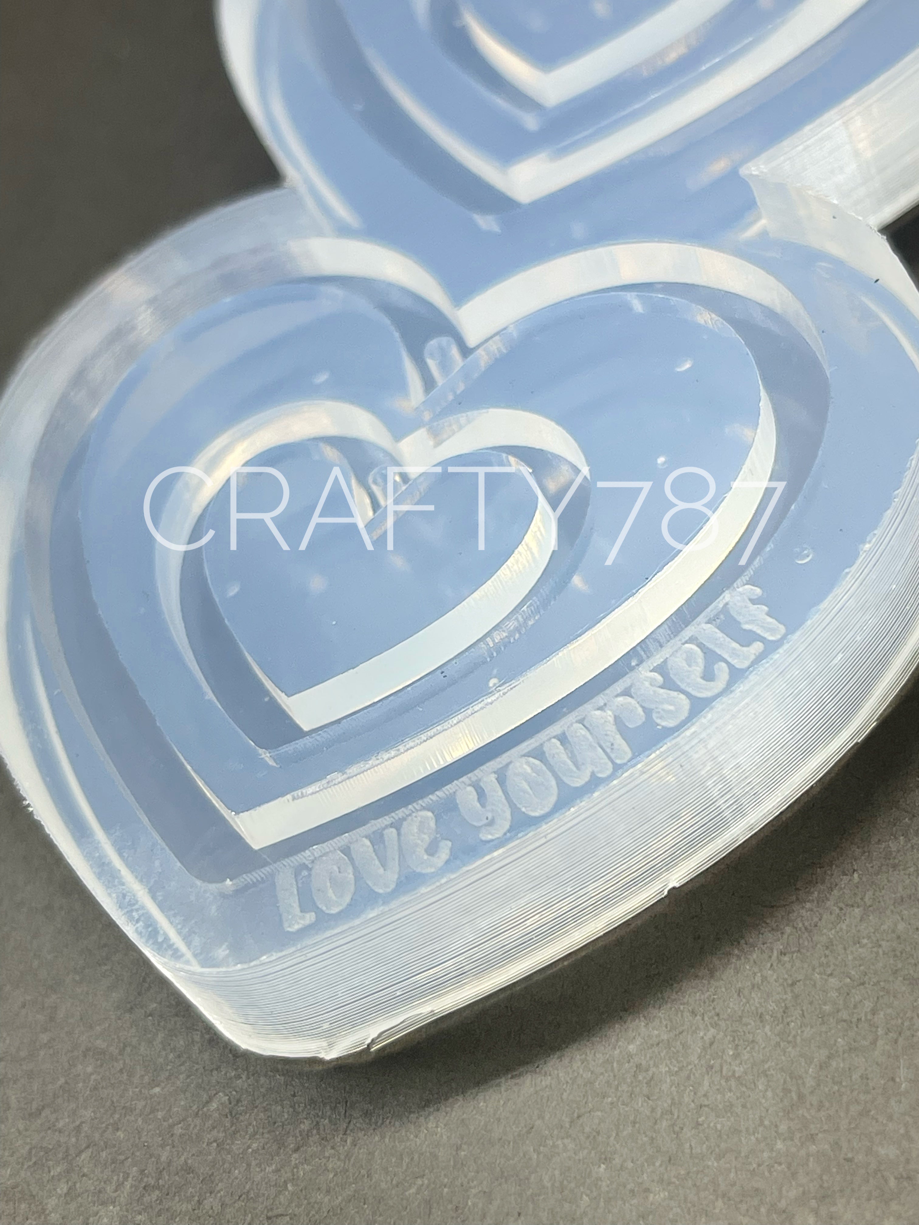 Two Heart Dangle Earring Mold Valentines Corazon (D1)