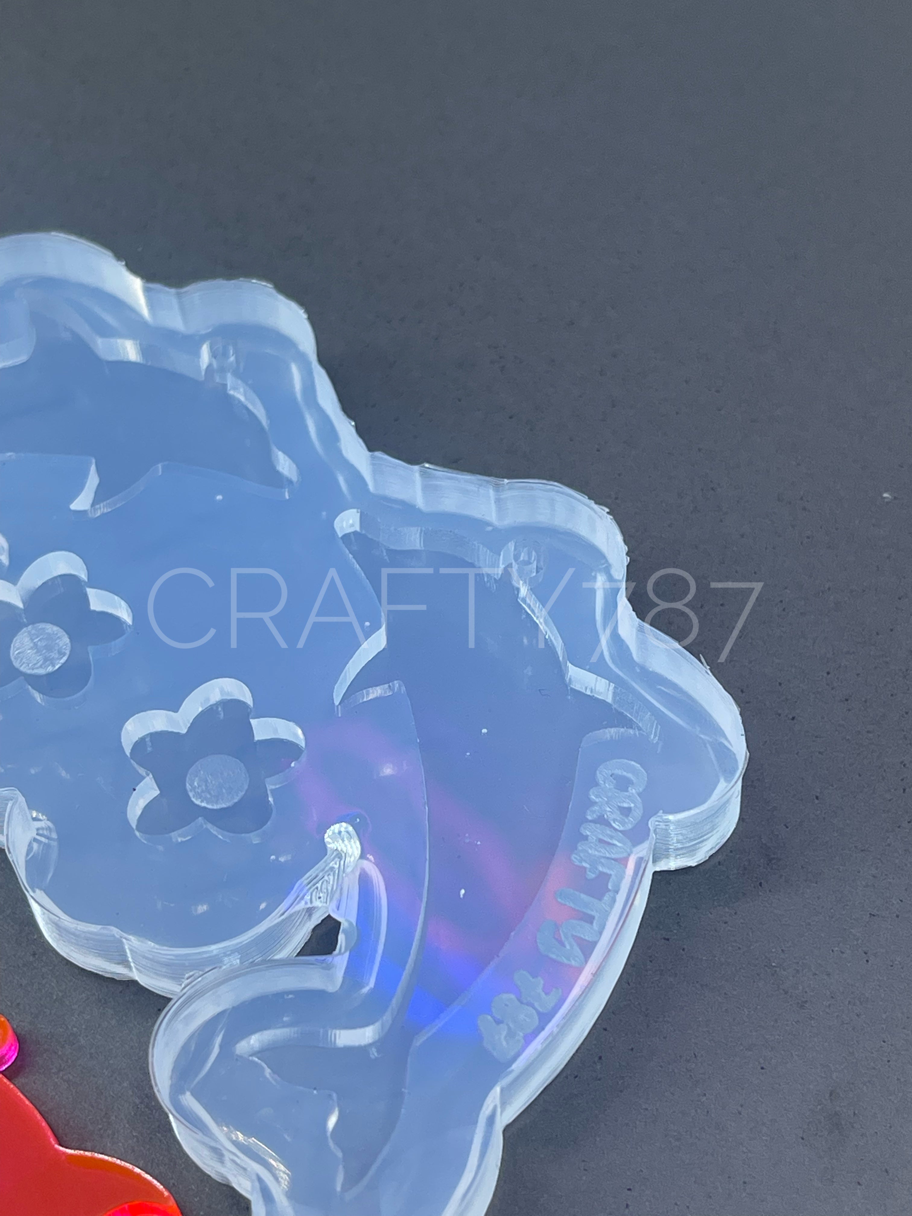 Dolphin Dangle Earring Silicone Mold and Flower stud (C13)