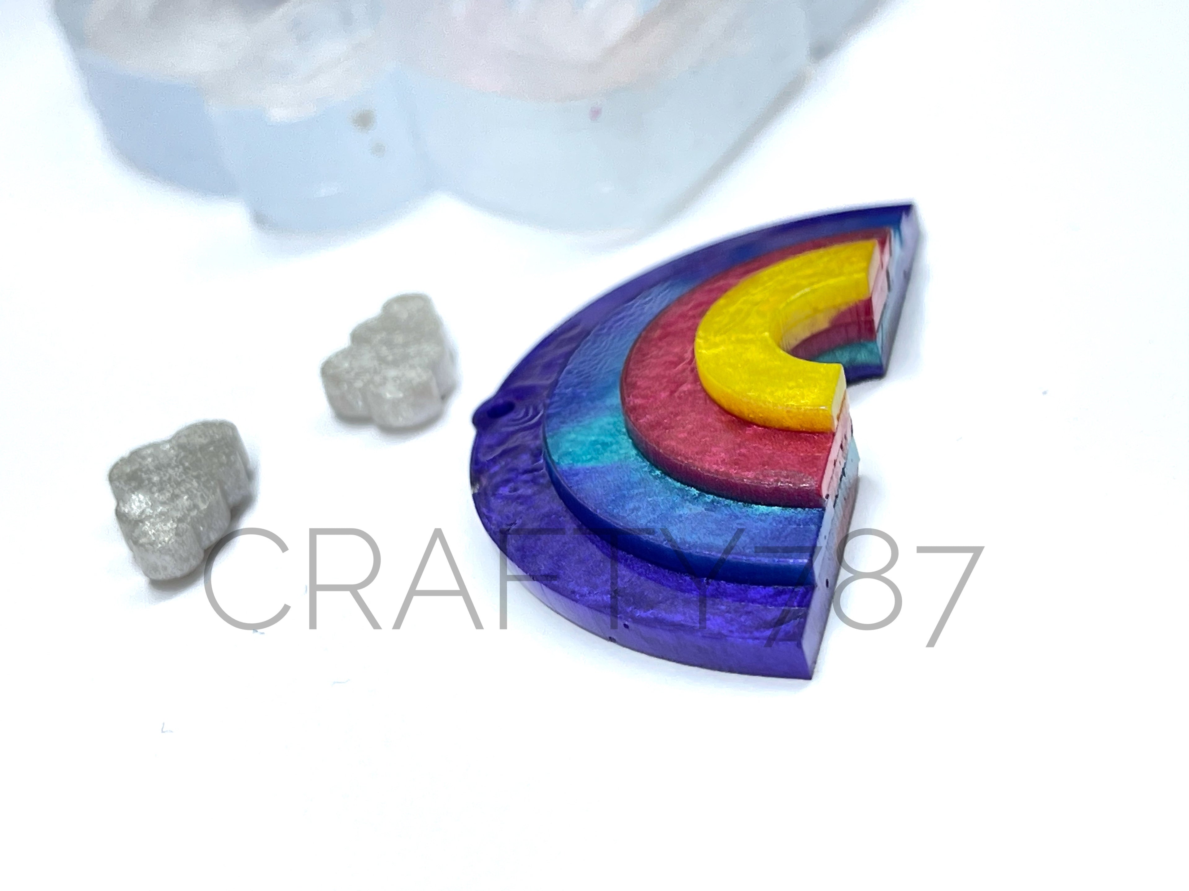 Rainbow Dangle Layered + Cloud Stud Earring Silicone Mold (C10)