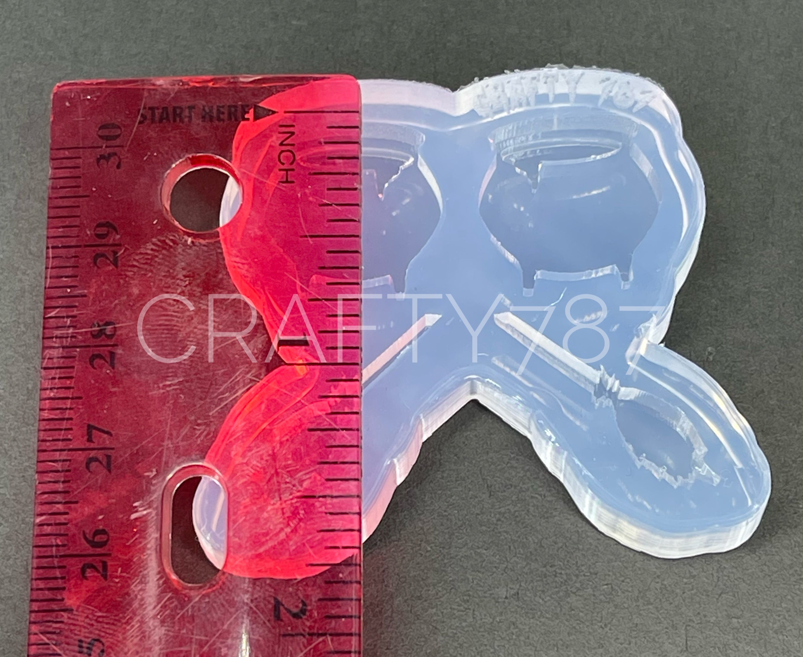 Witch Broom & Cauldron Studs Silicone Mold(A8)