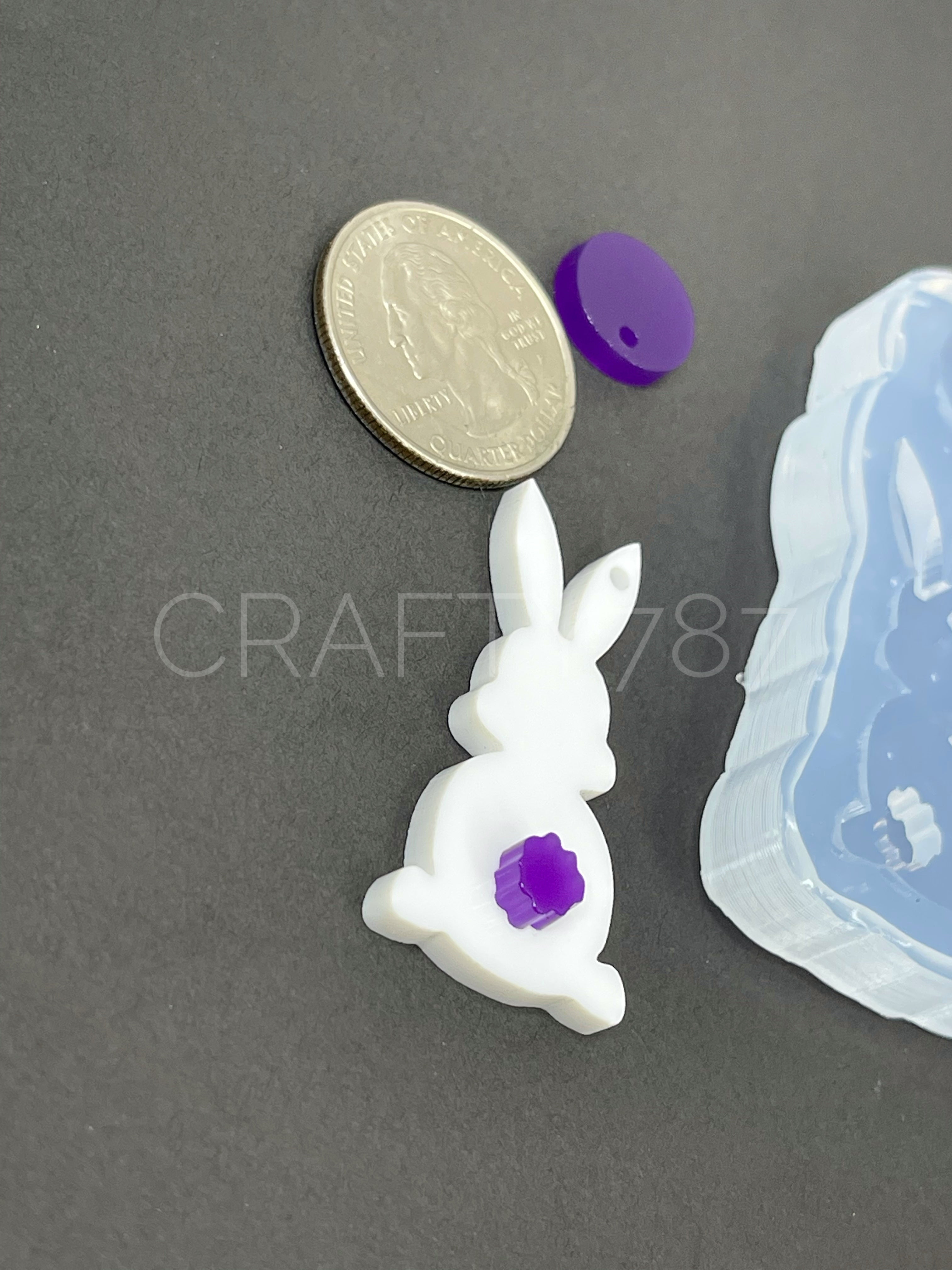 Bunny Dangle Earring Silicone Mold Layer (D5)