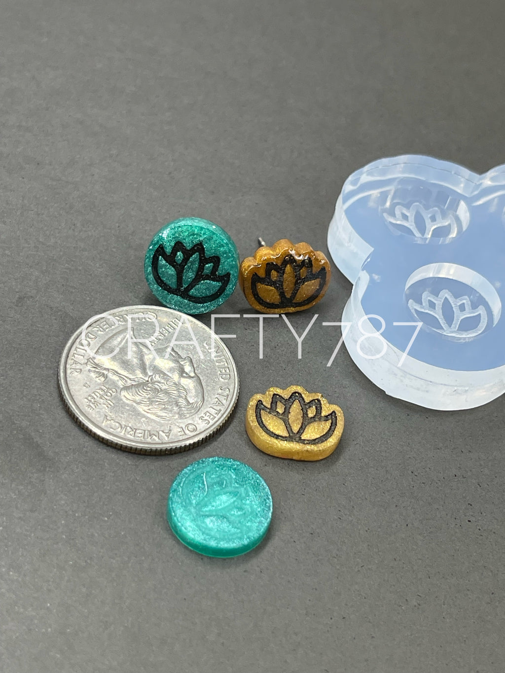 Lotus Stud Earring Silicone Mold (A12)