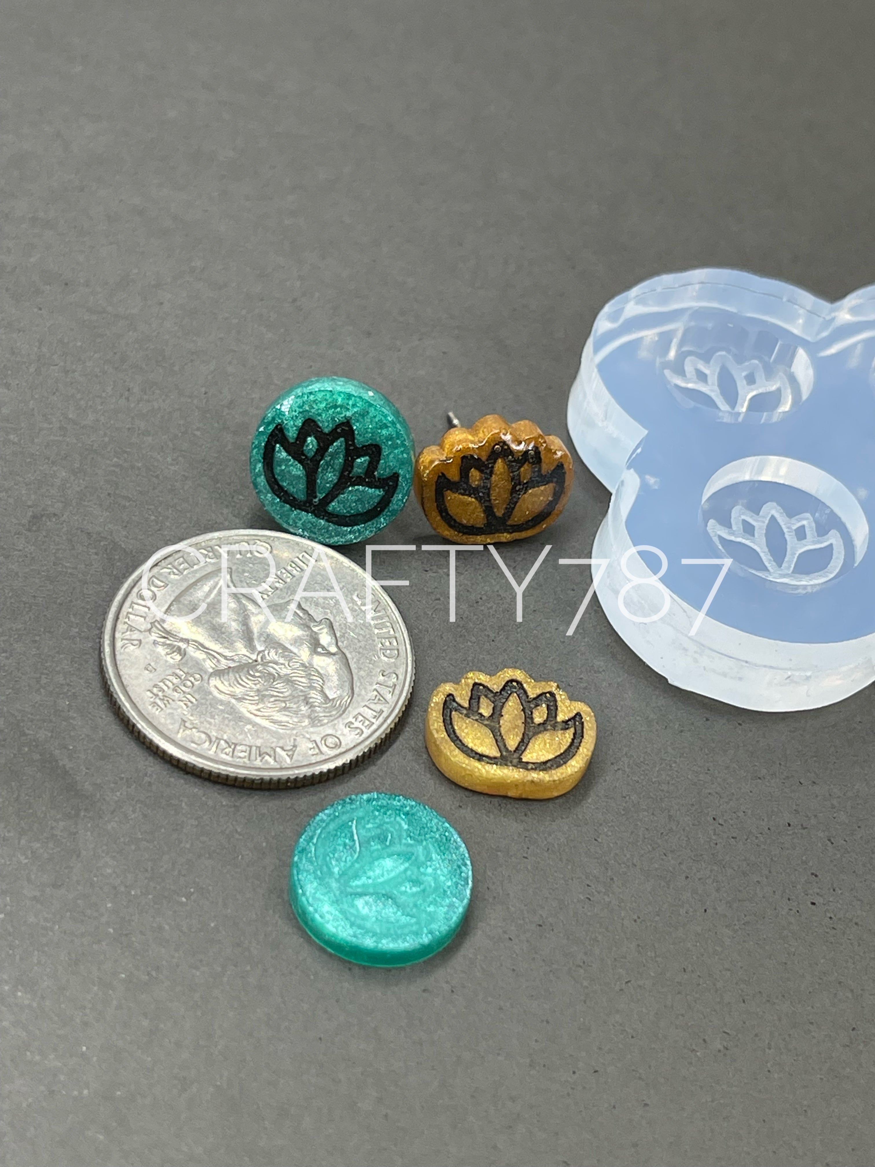 Lotus Stud Earring Silicone Mold (A12)