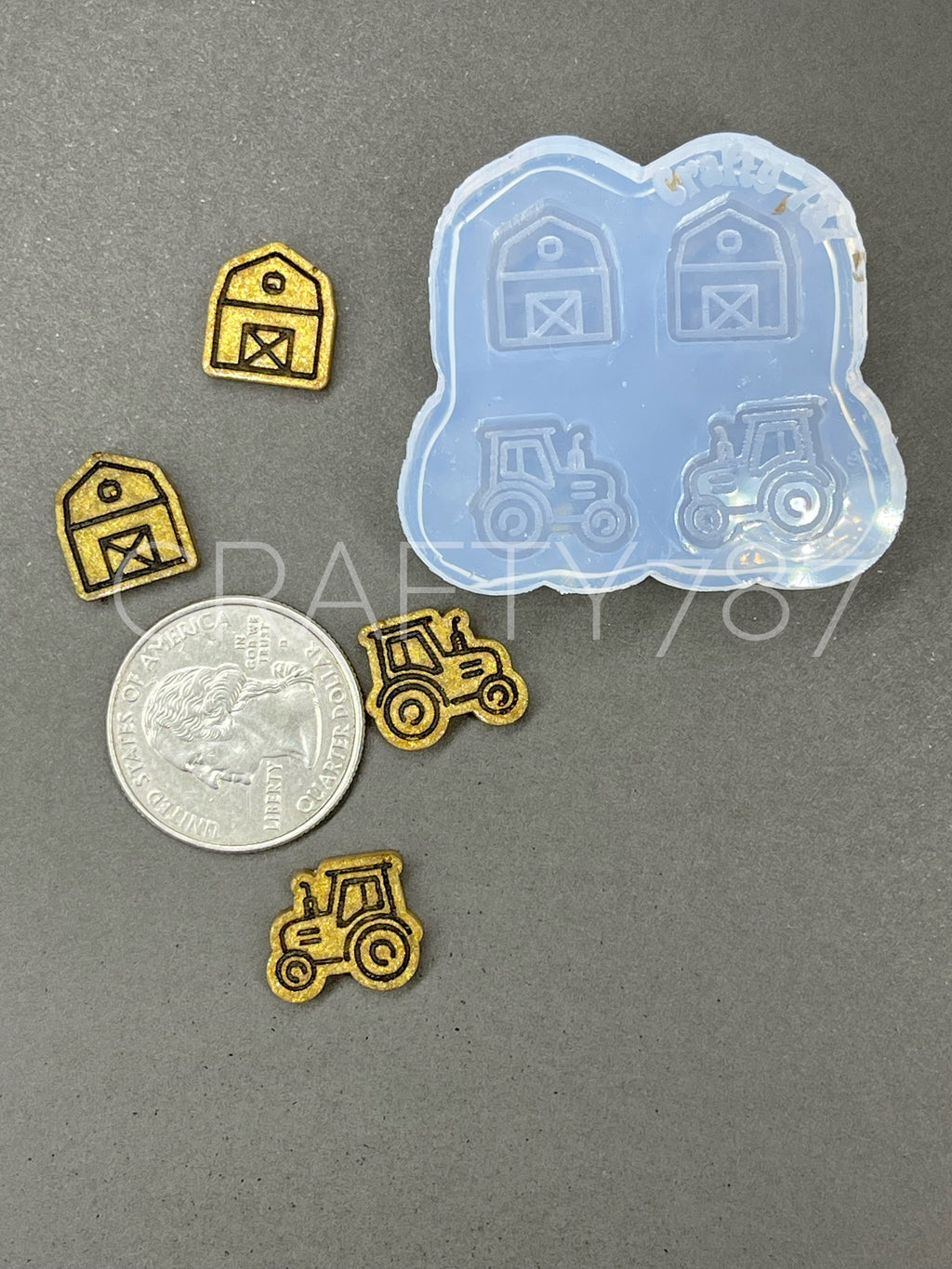 Farm & Tractor Stud Earring Silicone Mold (B13)